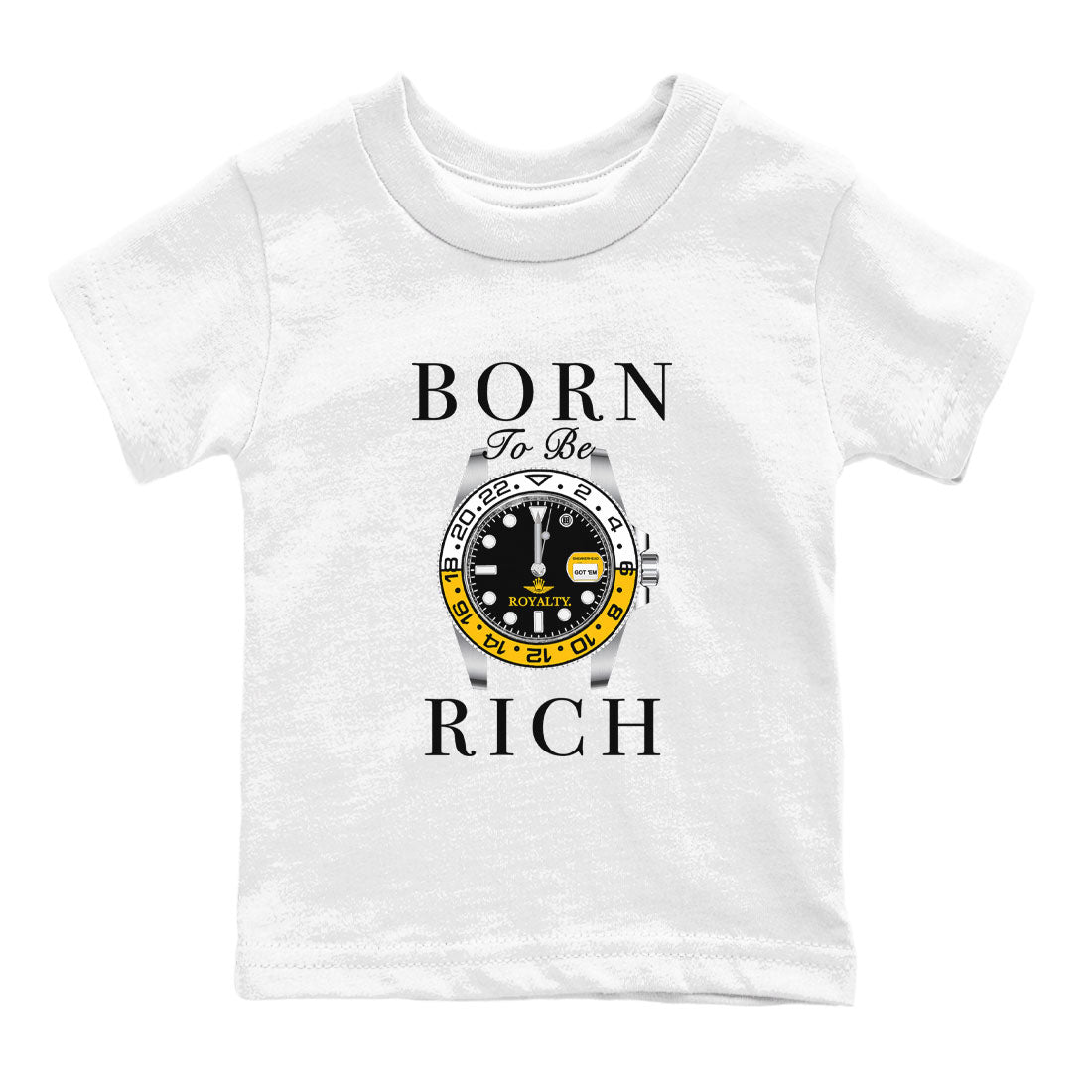 Born To Be Rich snkmatch Tees Kids - Air Jordan 1 Yellow Ochre