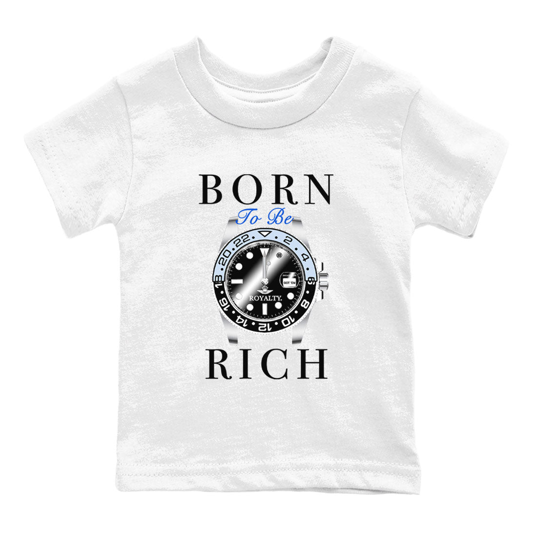 Born To Be Rich snkmatch Tees Kids - Air Jordan 11 Black and Varsity Royal