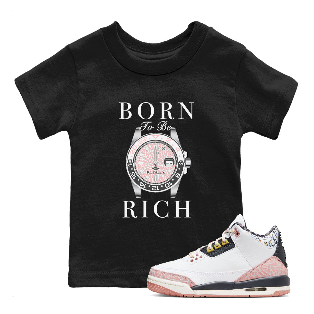 Born To Be Rich snkmatch Tees Kids - Air Jordan 3 Vintage Floral