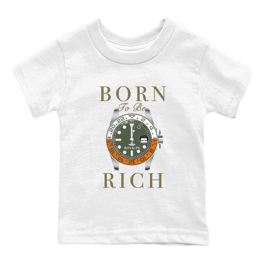 Born To Be Rich snkmatch Tees Kids - Air Jordan 5 Olive