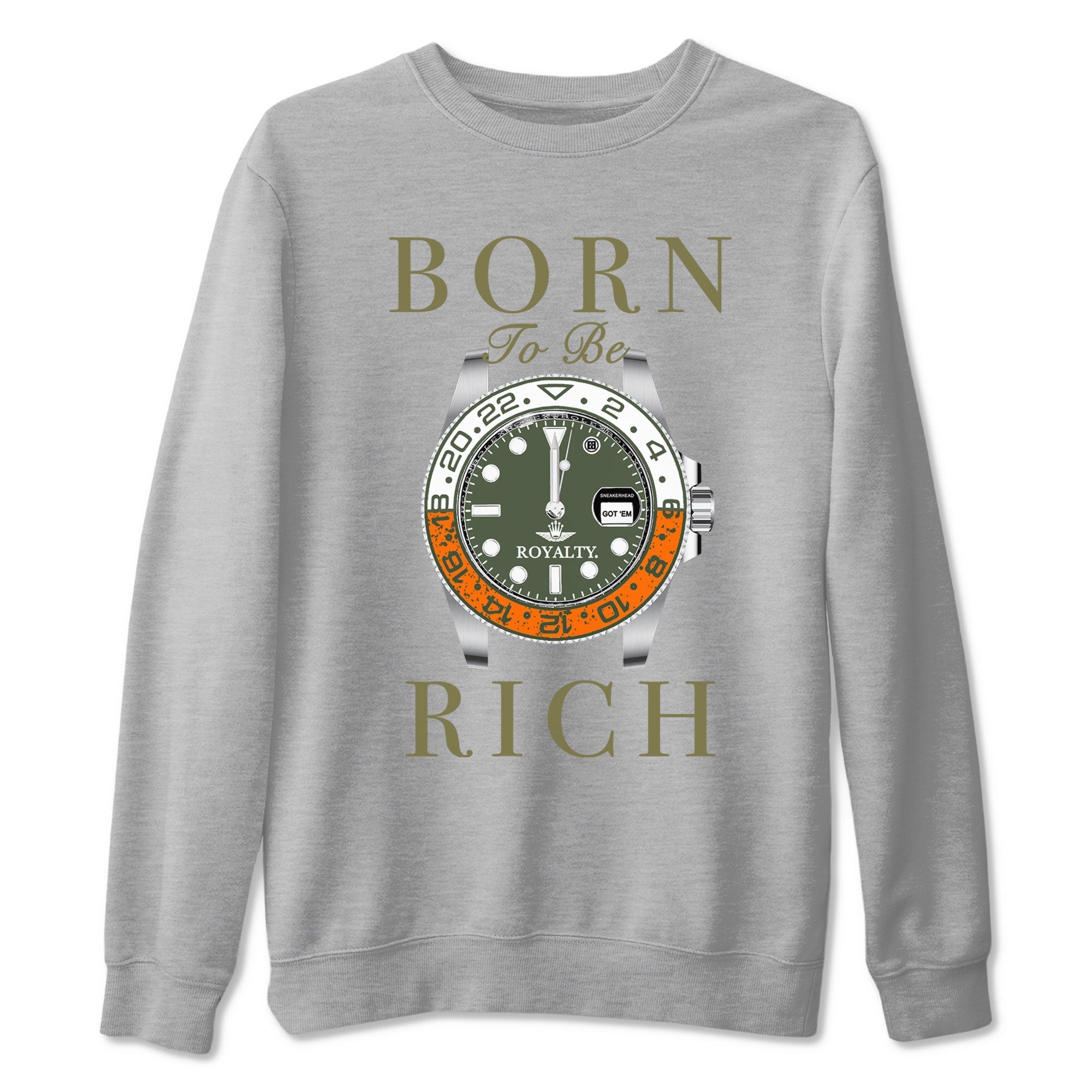 Born To Be Rich snkmatch Tees - Air Jordan 5 Olive