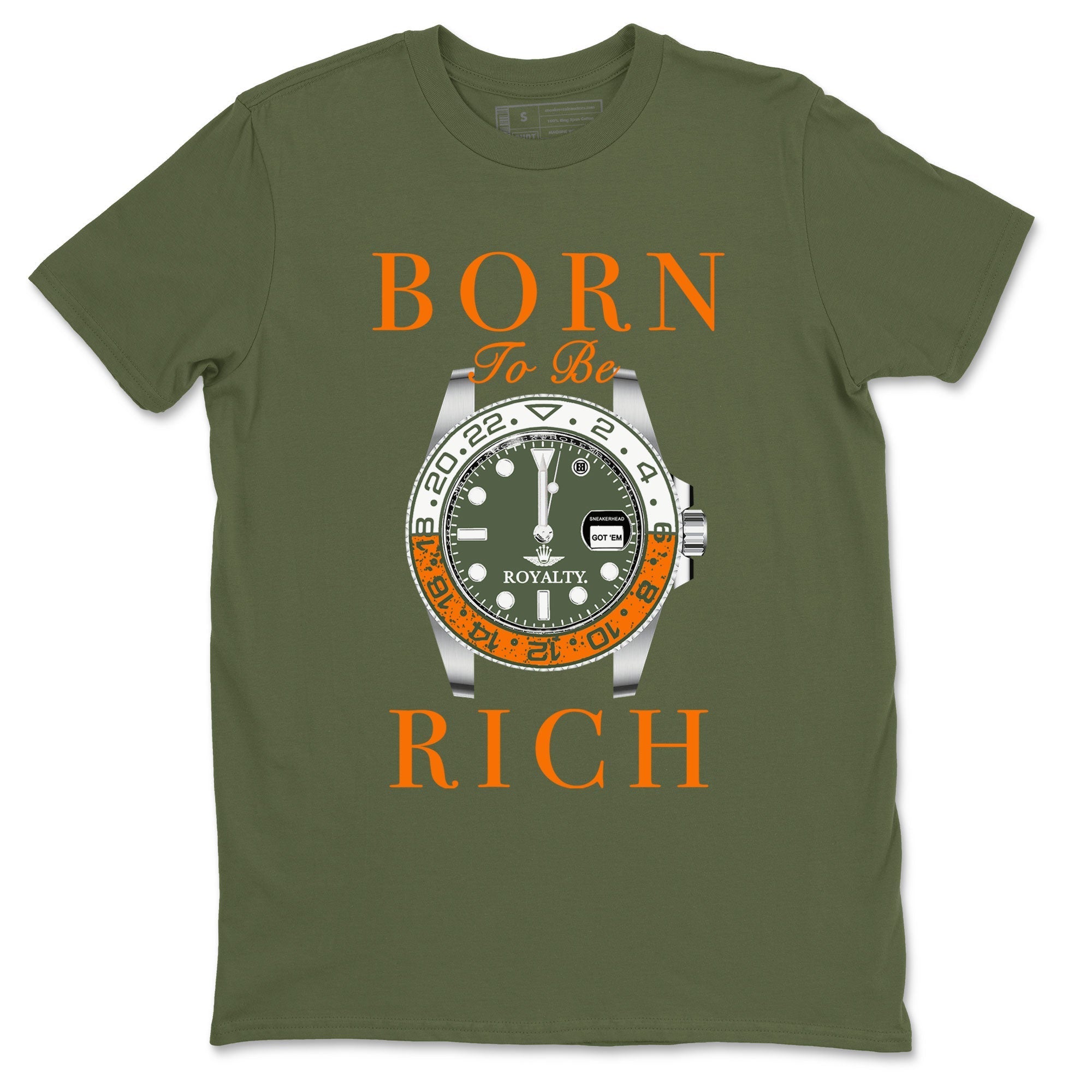 Born To Be Rich snkmatch Tees - Air Jordan 5 Olive