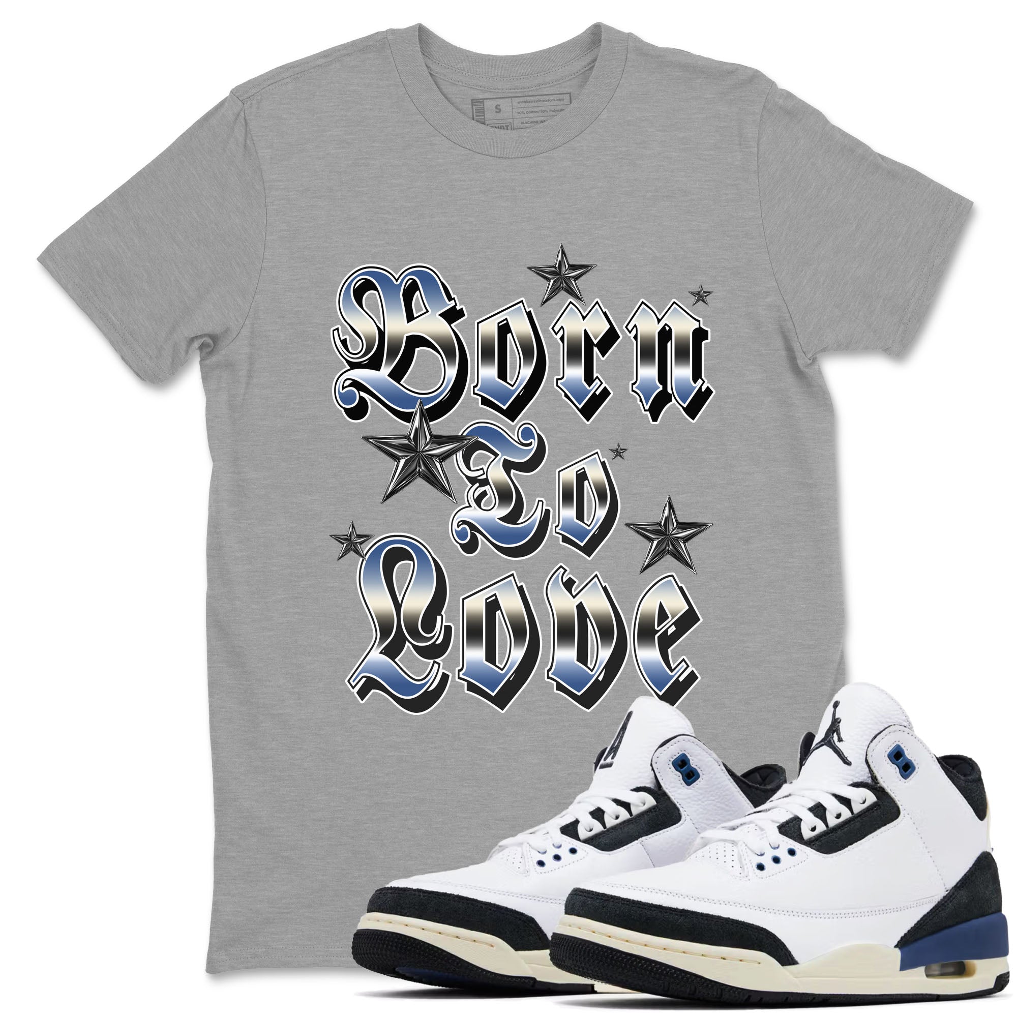 Born To Love snkmatch Tees - Air Jordan 3 A Ma Maniere x Diffused Blue
