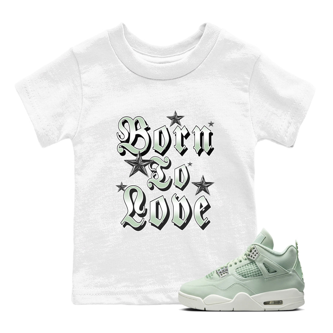 Born To Love snkmatch Tees Kids - Air Jordan 4 Abundance