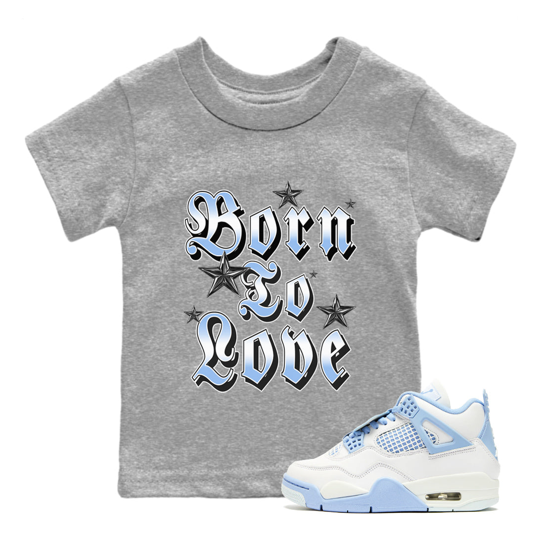 Born To Love snkmatch Tees Kids - Air Jordan 4 Aluminum