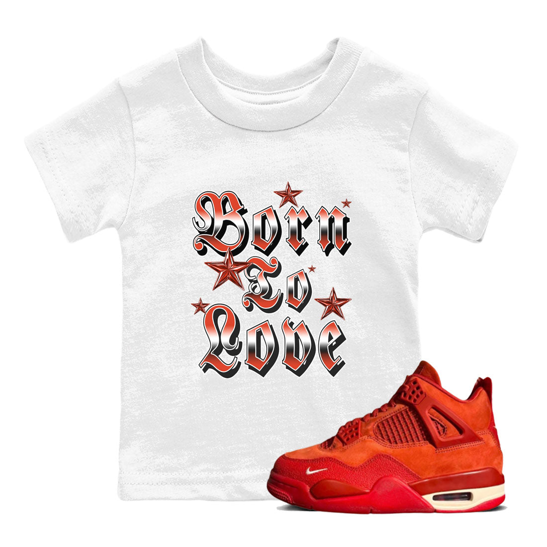 Born To Love snkmatch Tees Kids - Air Jordan 4 Brick By Brick