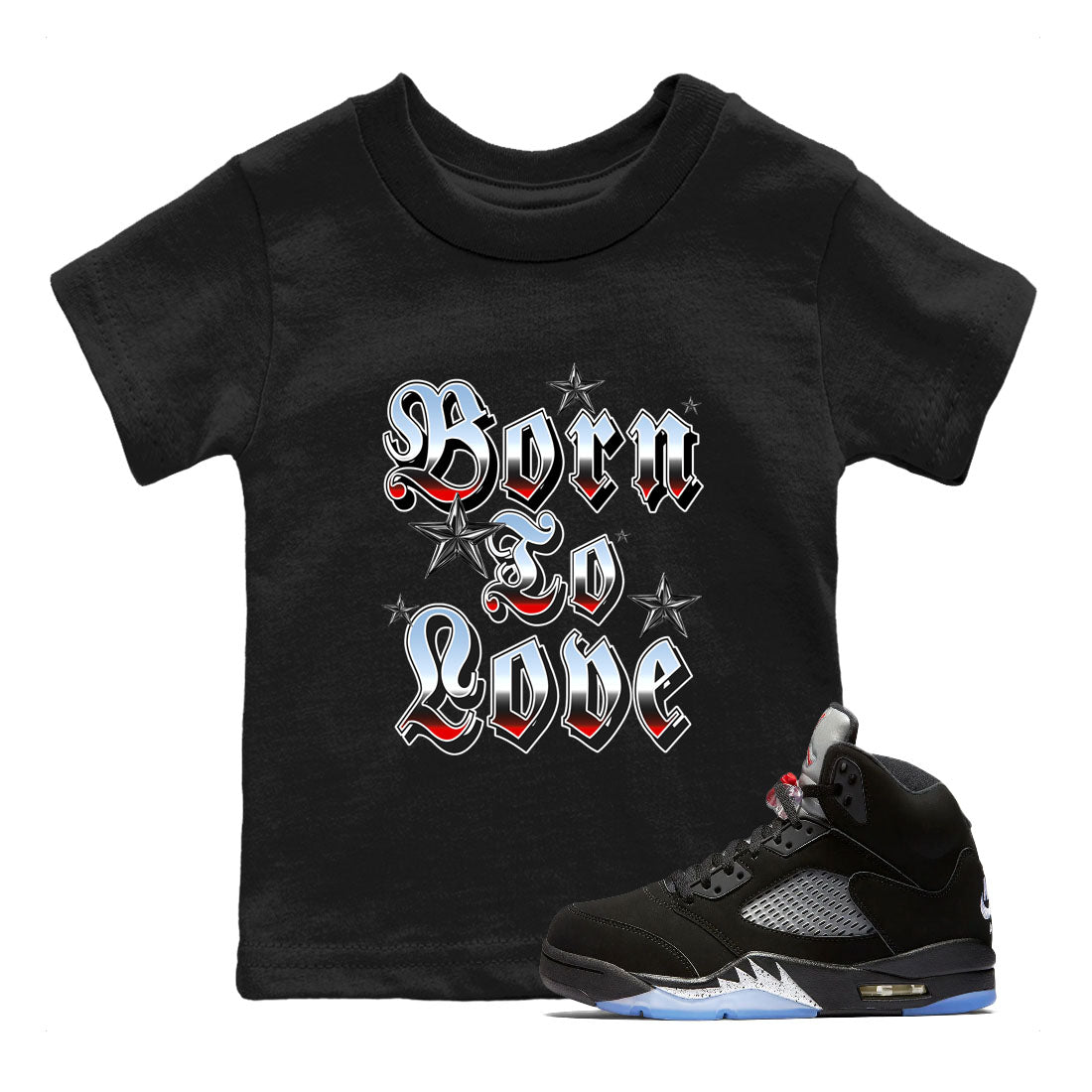 Born To Love snkmatch Tees Kids - Air Jordan 5 Reimagined