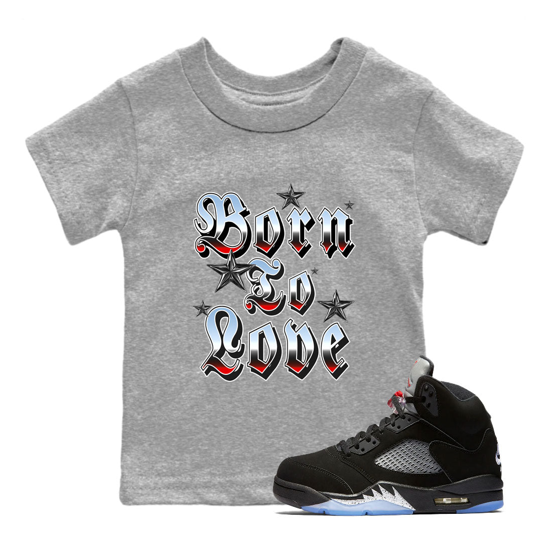Born To Love snkmatch Tees Kids - Air Jordan 5 Reimagined
