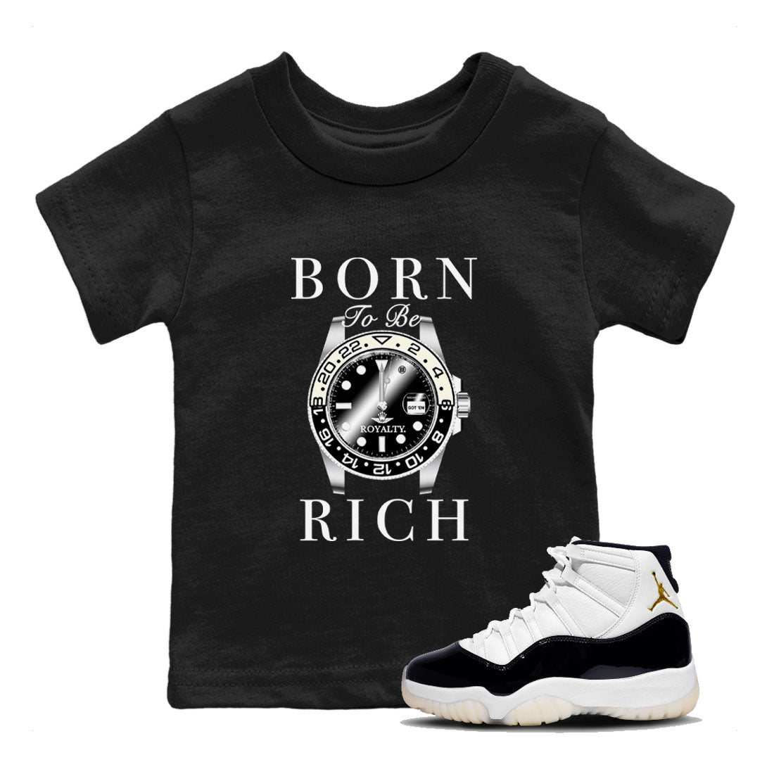 Born To Be Rich snkmatch Tees Kids - Air Jordan 11 Gratitude