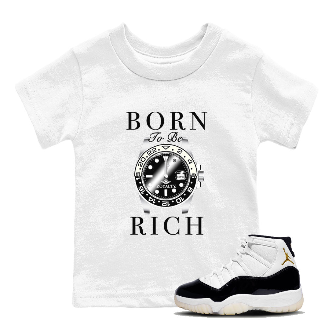 Born To Be Rich snkmatch Tees Kids - Air Jordan 11 Gratitude