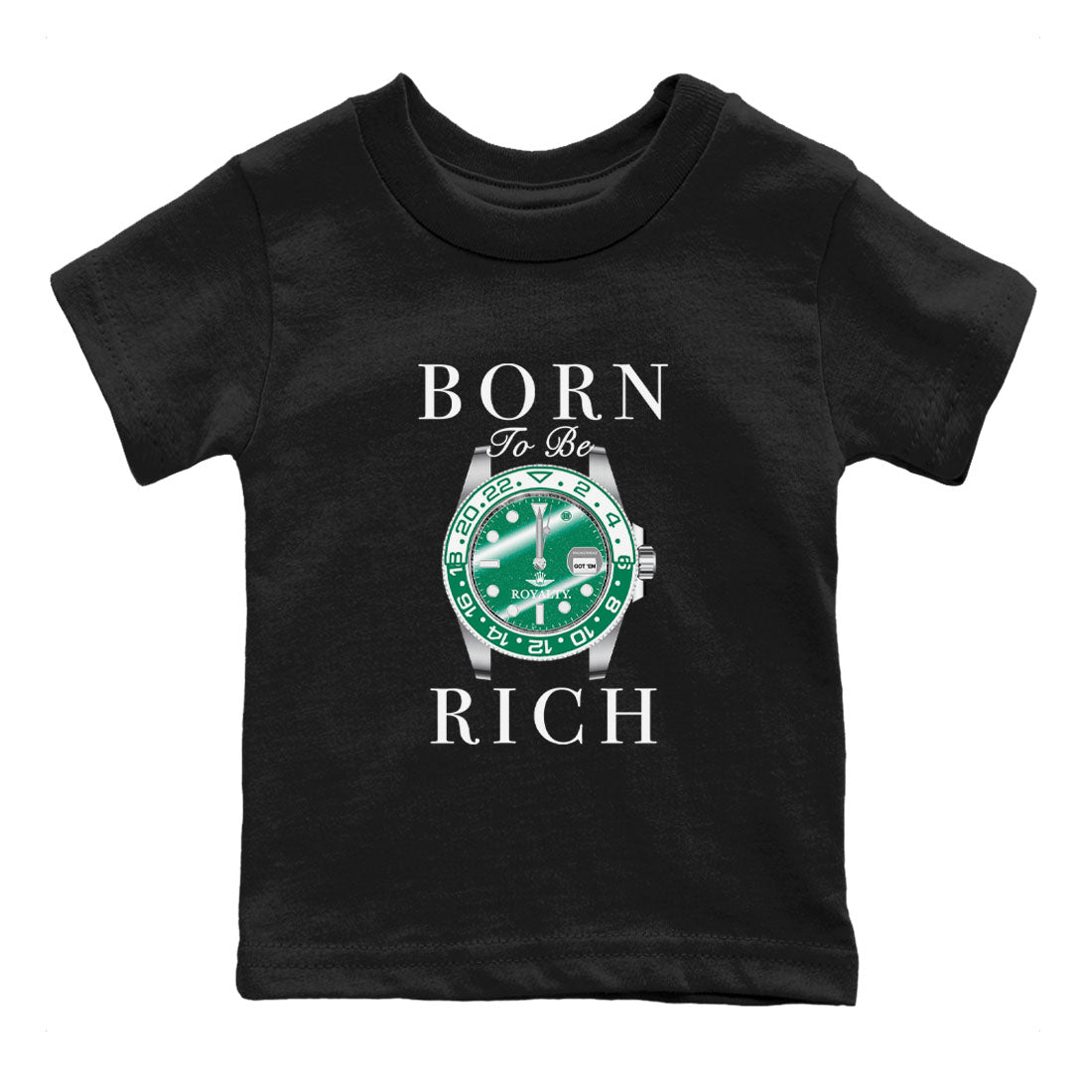 Born To Rich snkmatch Tees Kids - Air Jordan 4 Oxidized Green