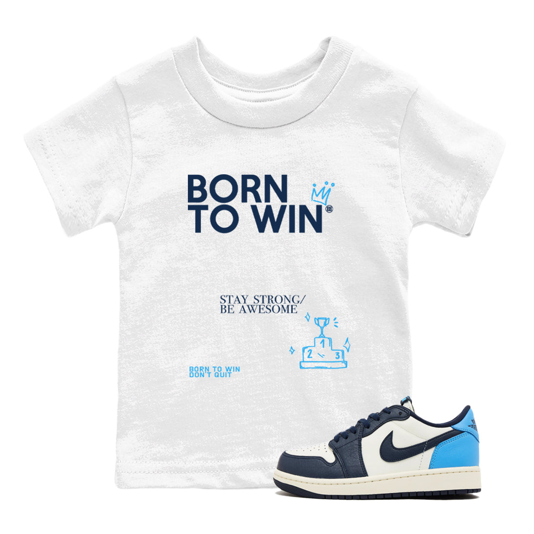 Born To Win snkmatch Tees Kids - Air Jordan 1 Obsidian