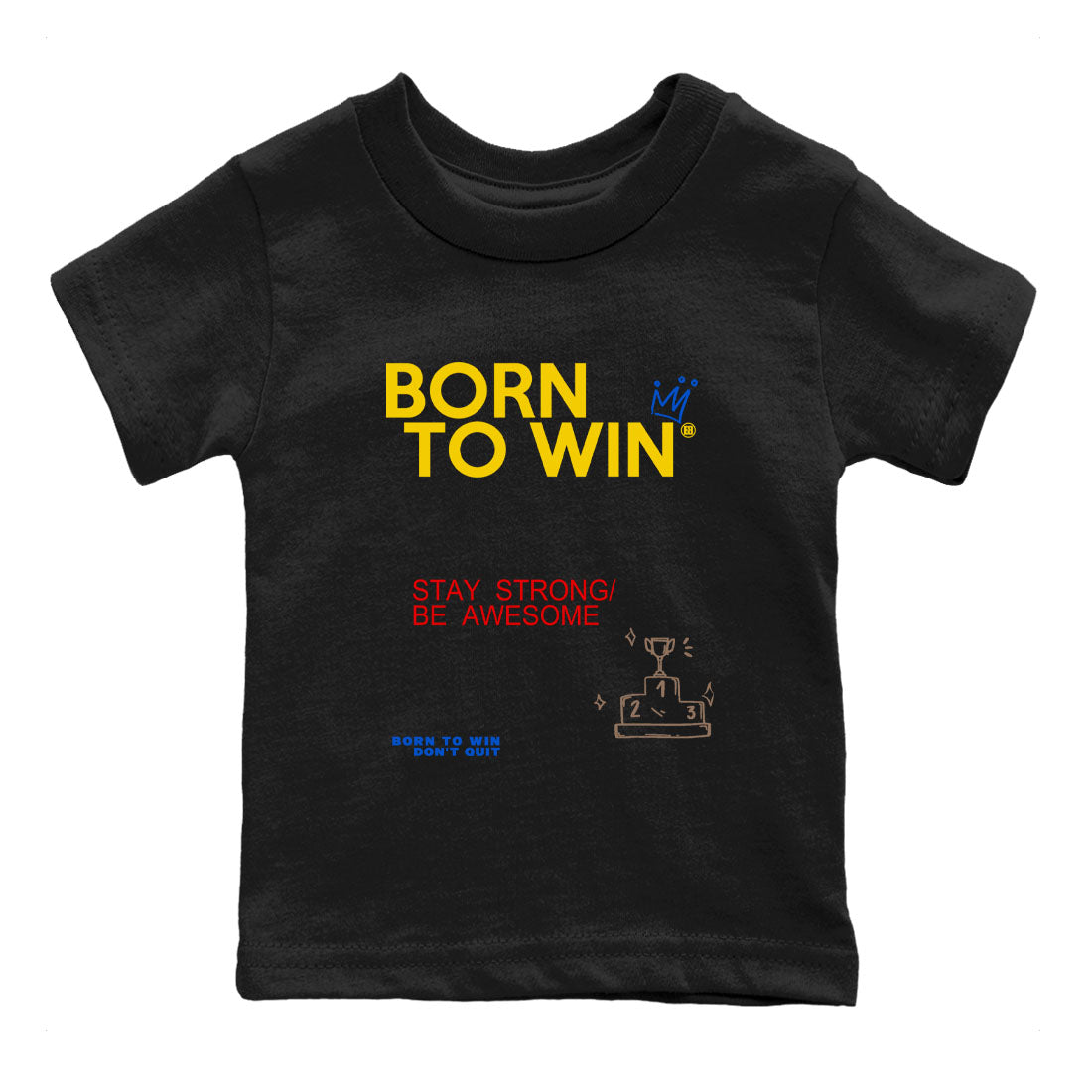 Born To Win snkmatch Tees Kids - Air Jordan 1 Travis Scott Canary