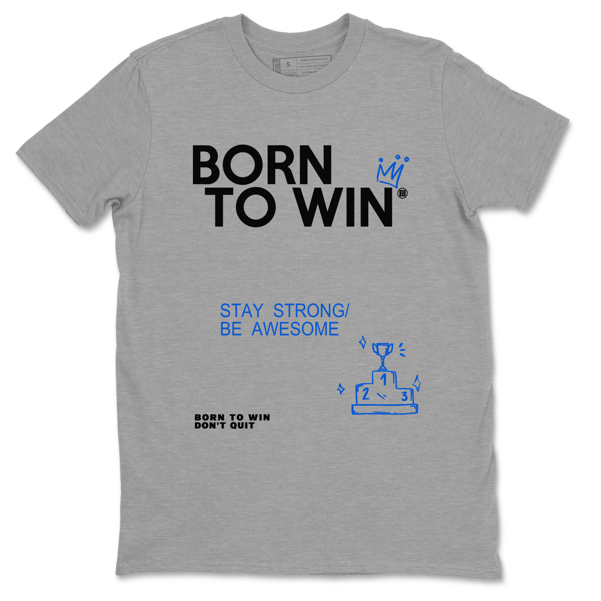 Born To Win snkmatch Tees - Air Jordan 11 Black and Varsity Royal