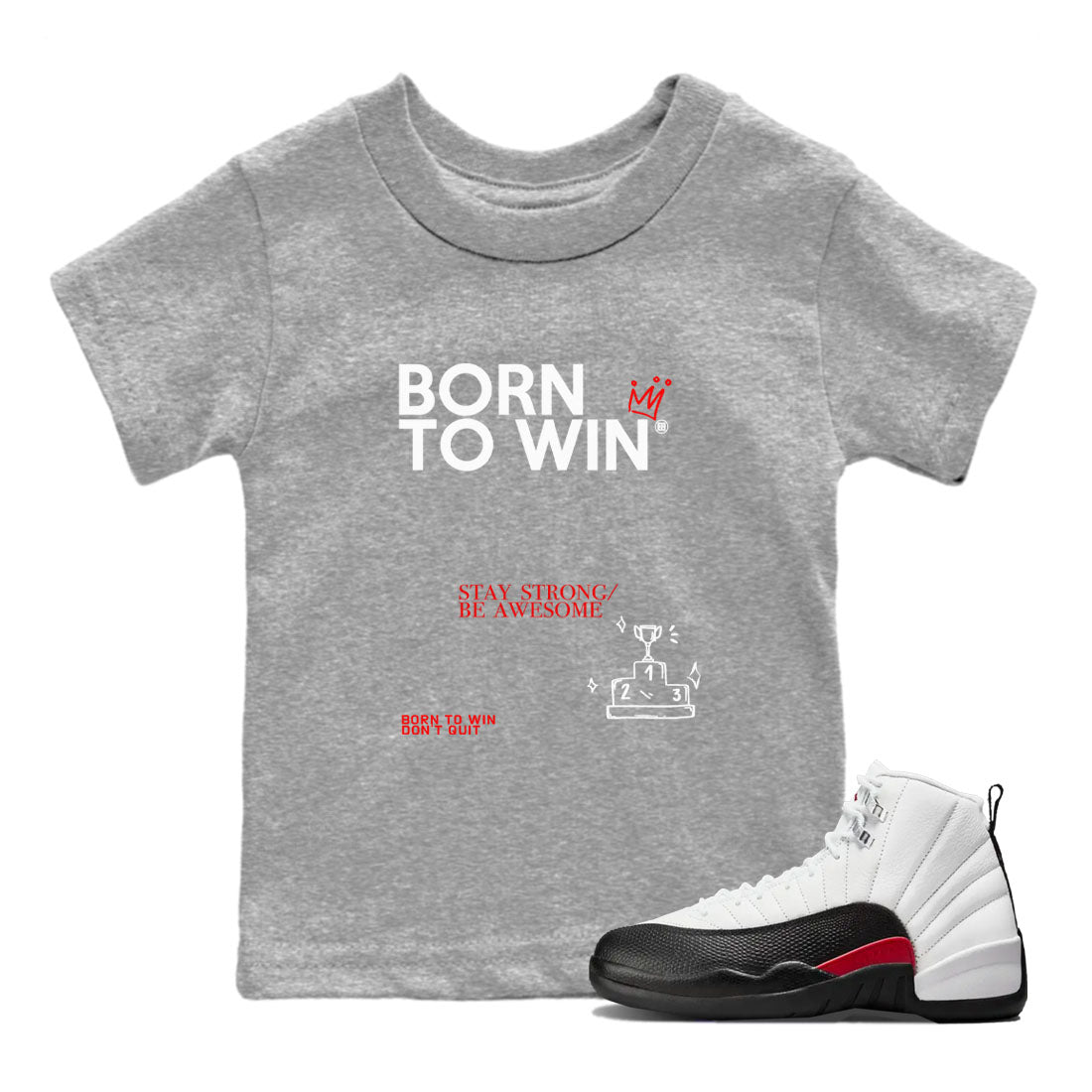 Born To Win snkmatch Tees Kids - Air Jordan 12 Taxi Flip