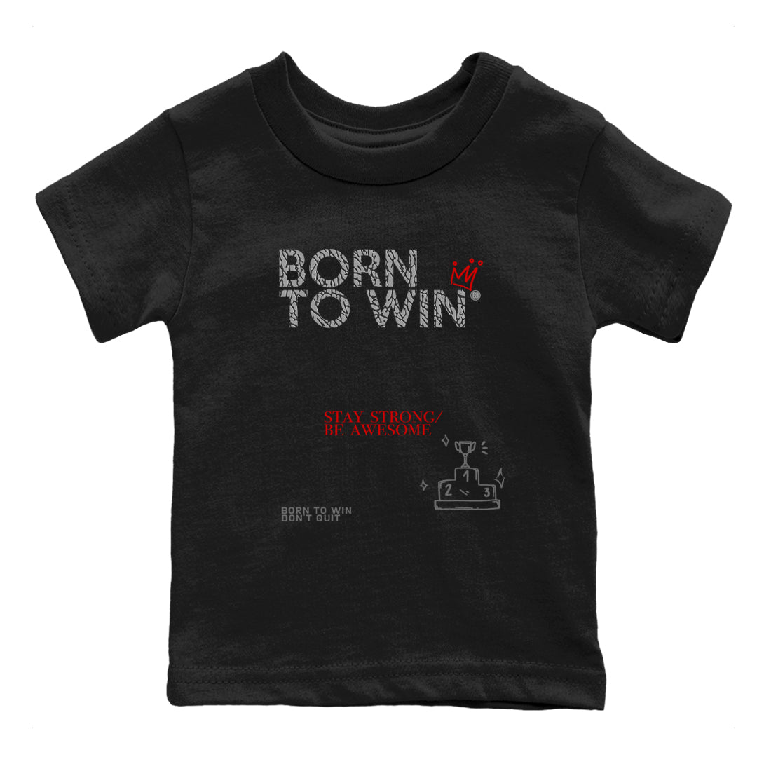 Born To Win snkmatch Tees Kids - Air Jordan 3 Cement Grey