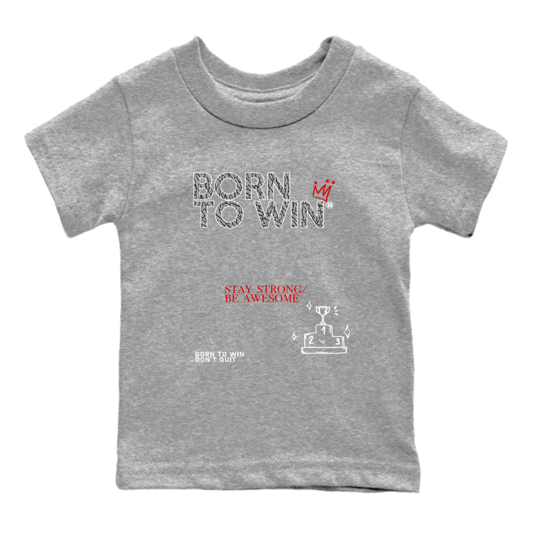 Born To Win snkmatch Tees Kids - Air Jordan 3 Cement Grey