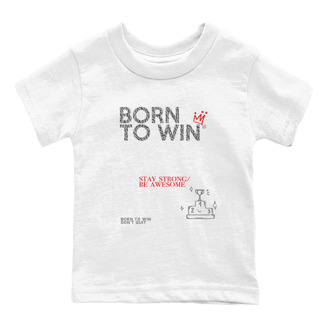 Born To Win snkmatch Tees Kids - Air Jordan 3 Cement Grey