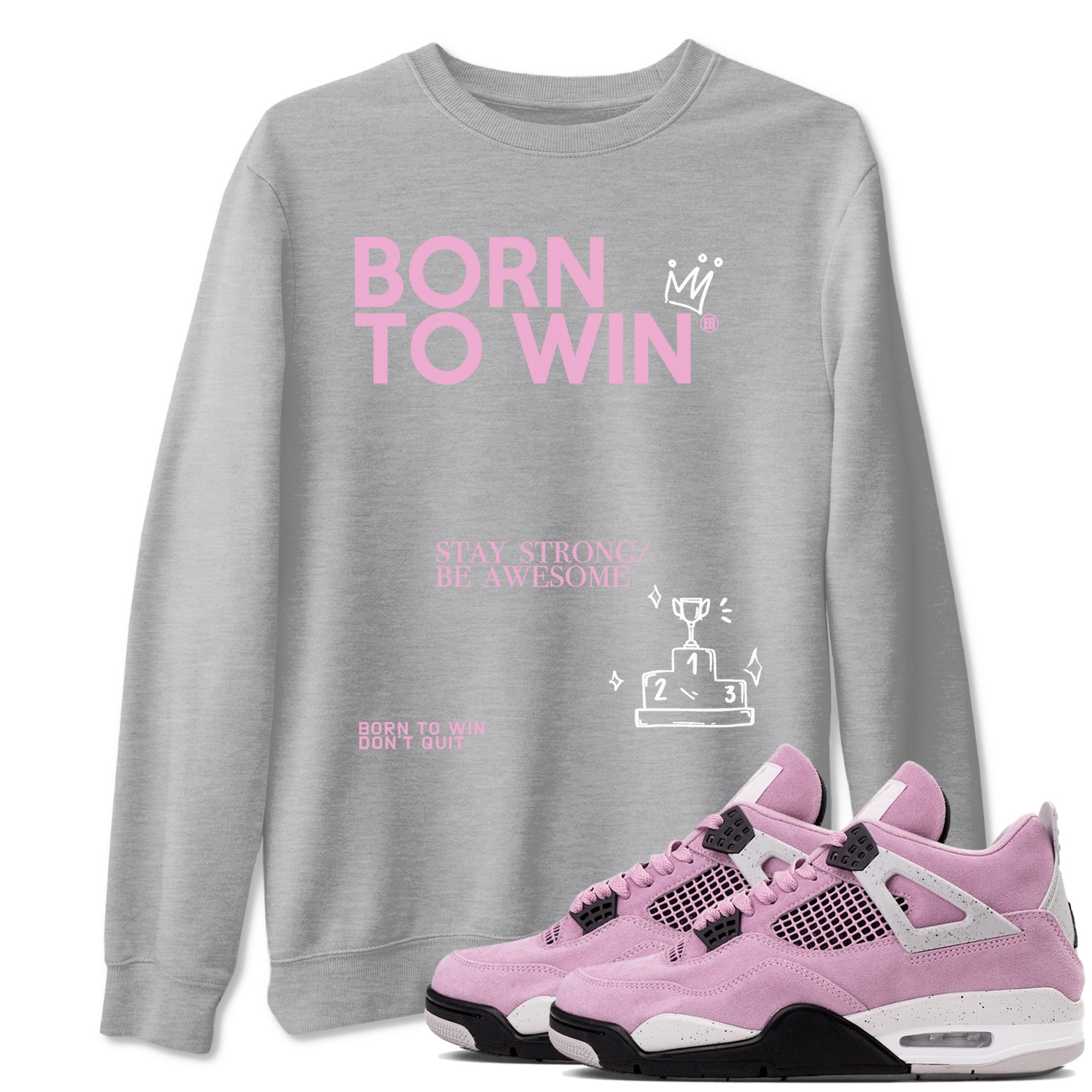 Born To Win snkmatch Tees - Air Jordan 4 Orchid