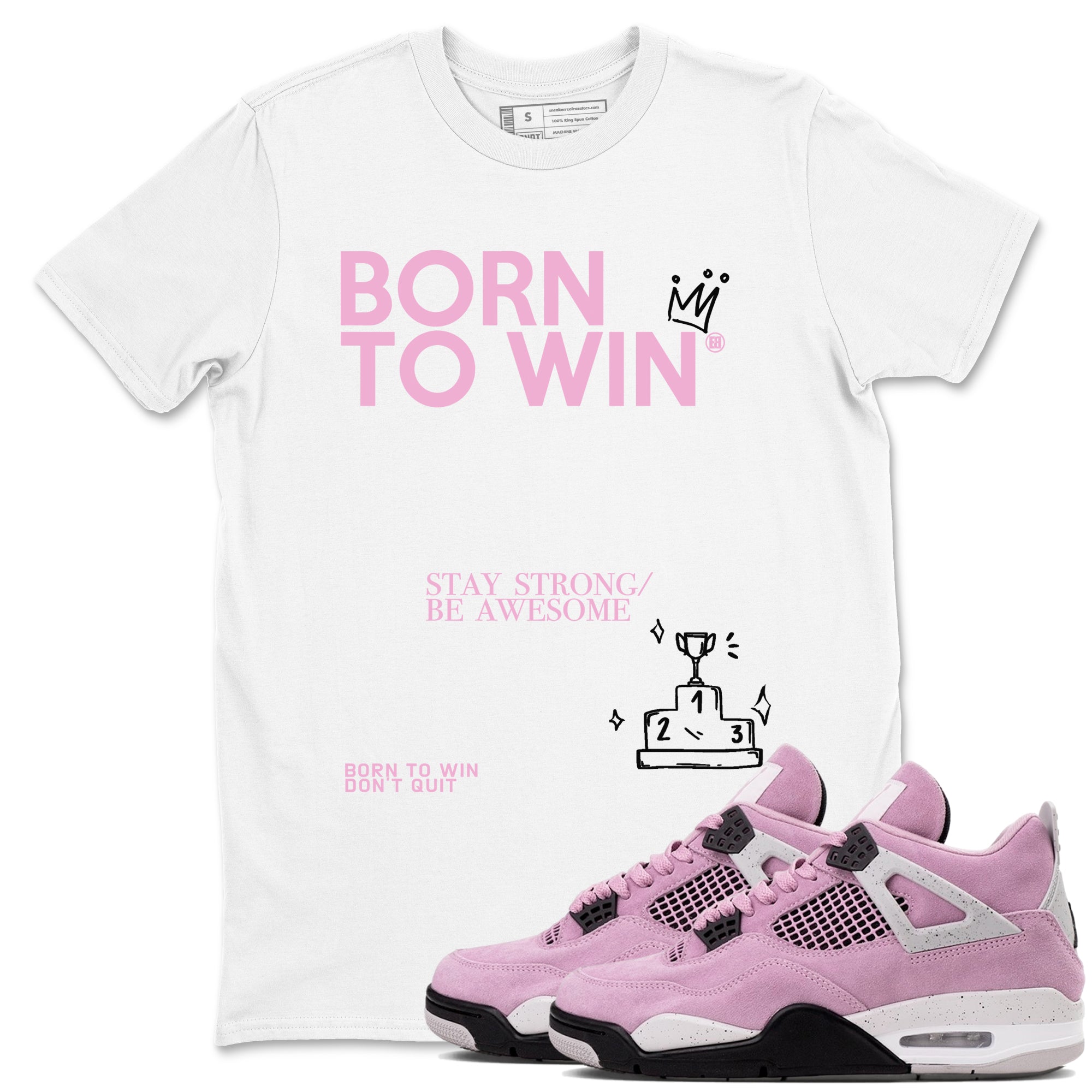 Born To Win snkmatch Tees - Air Jordan 4 Orchid