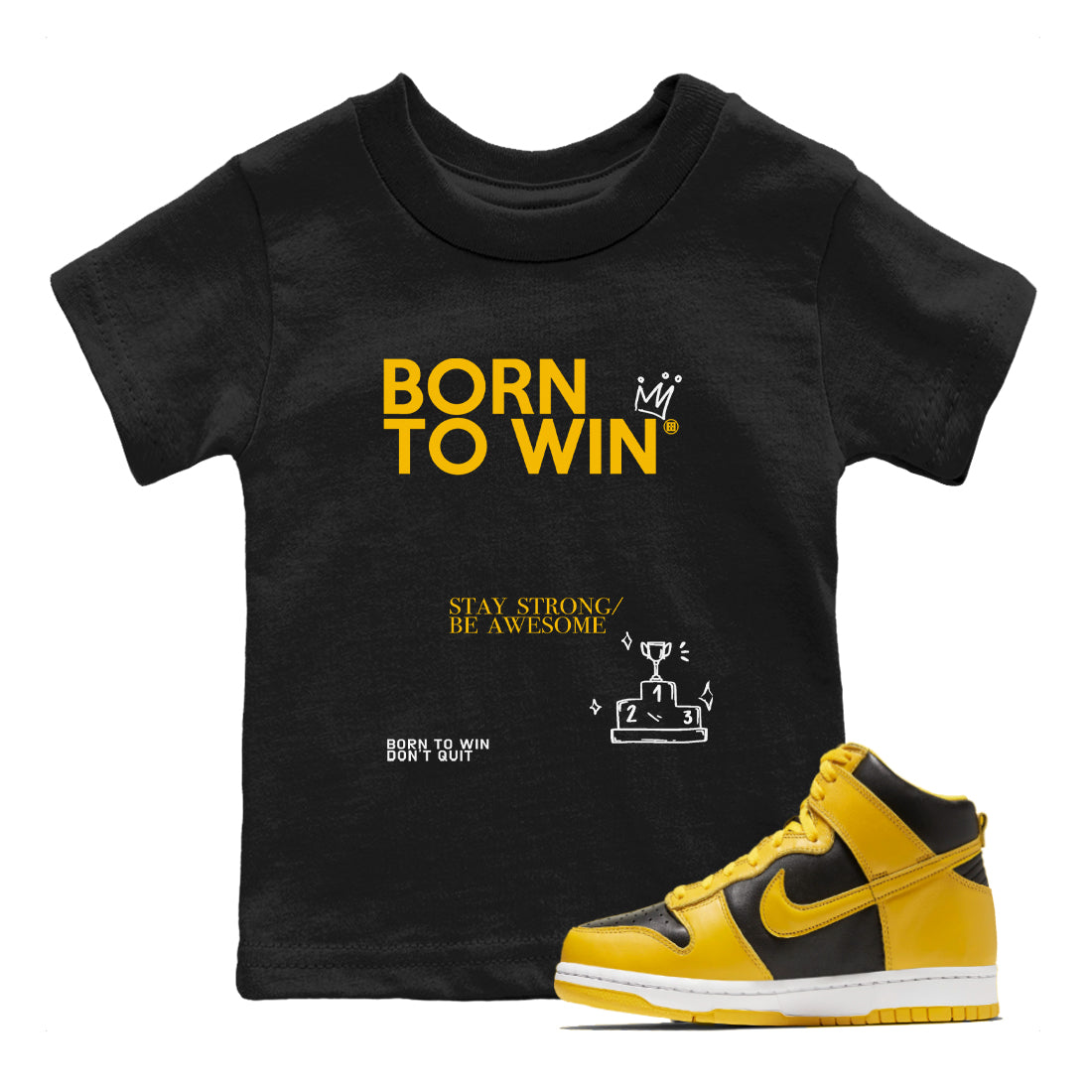 Born To Win snkmatch Tees Kids - Dunk High Pollen