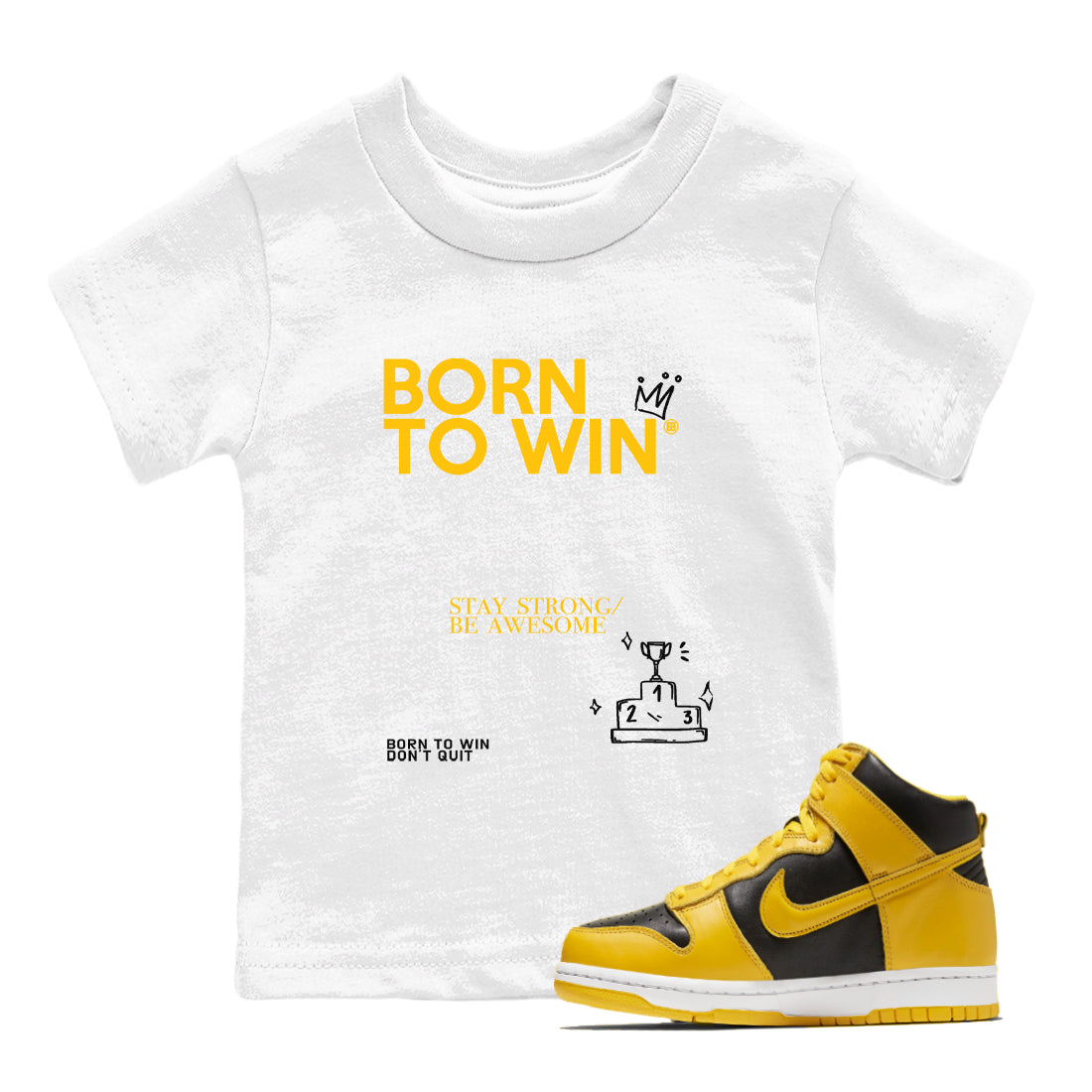 Born To Win snkmatch Tees Kids - Dunk High Pollen