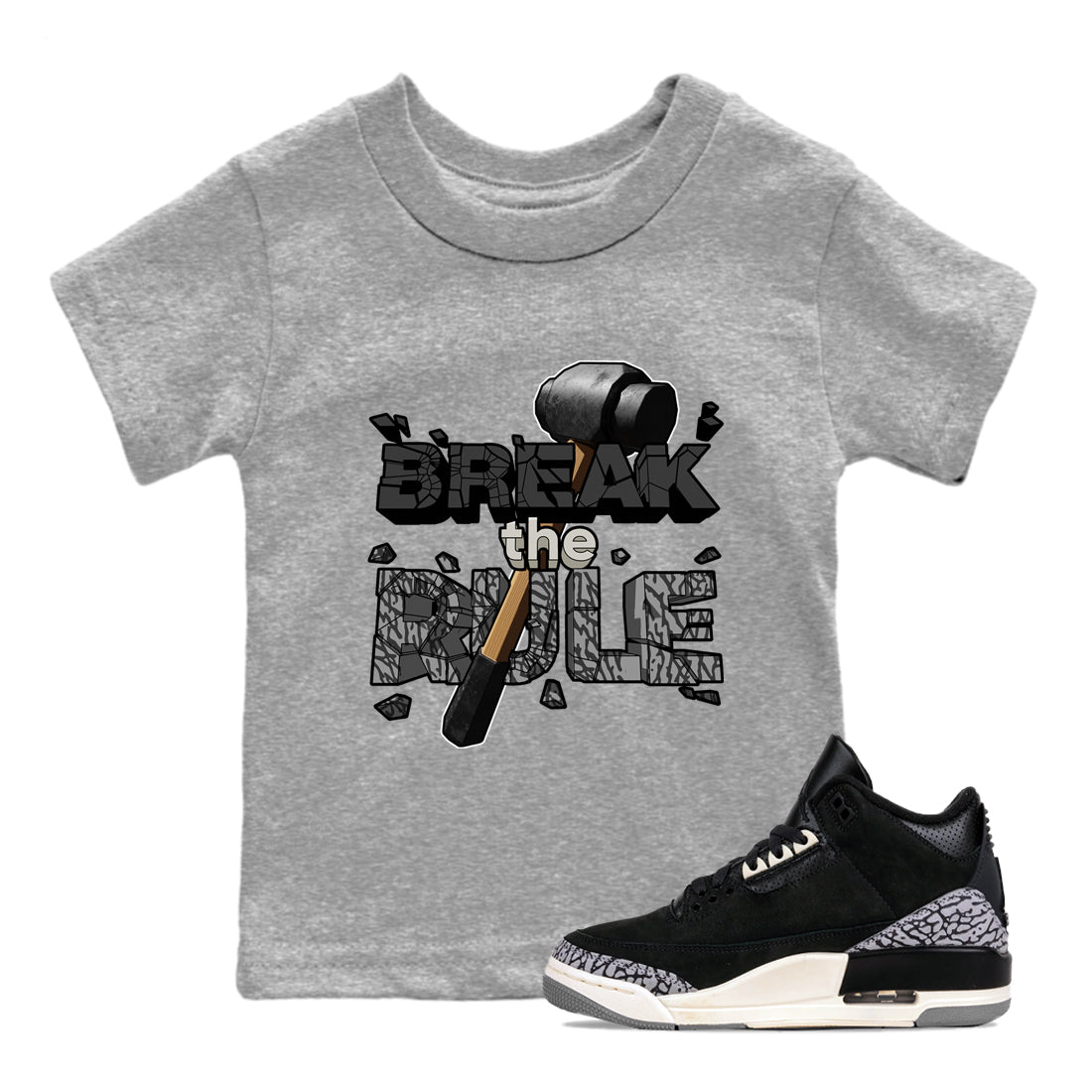 Break The Rule snkmatch Tee Kids - Air Jordan 3 Off Noir