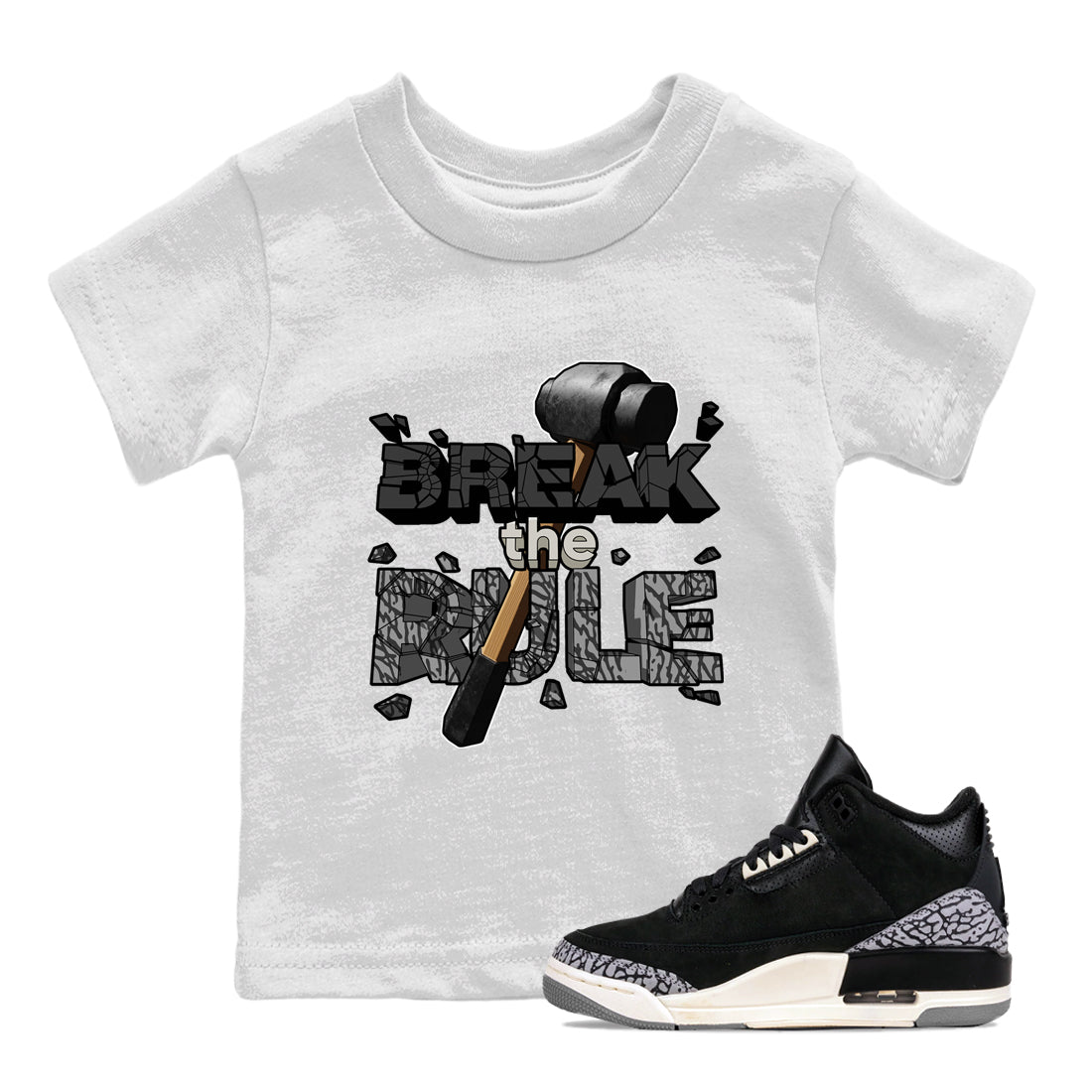 Break The Rule snkmatch Tee Kids - Air Jordan 3 Off Noir
