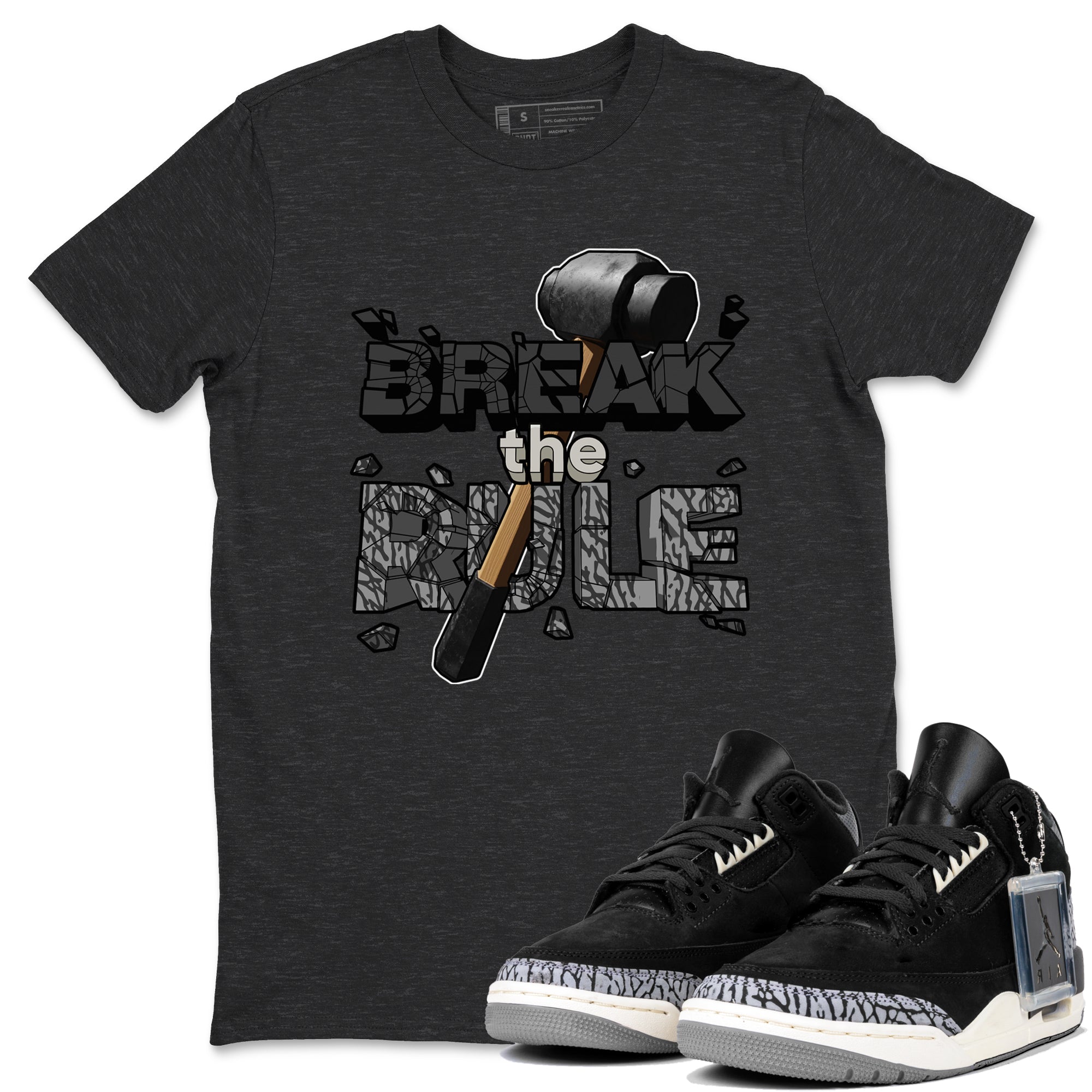 Break The Rule snkmatch Tee - Air Jordan 3 Off Noir