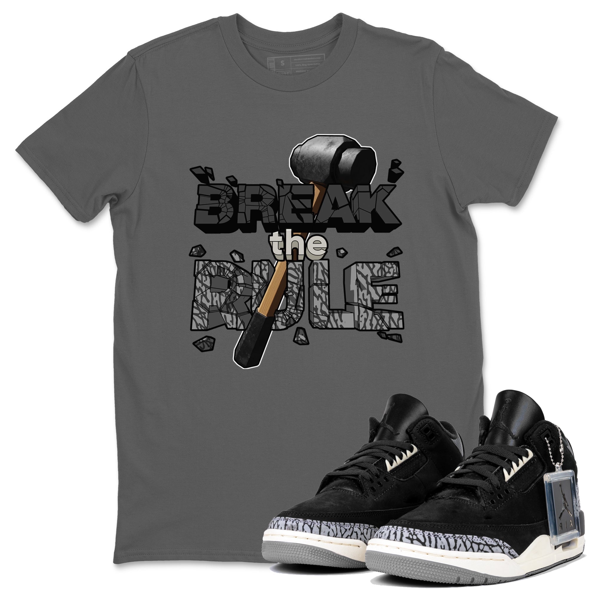 Break The Rule snkmatch Tee - Air Jordan 3 Off Noir