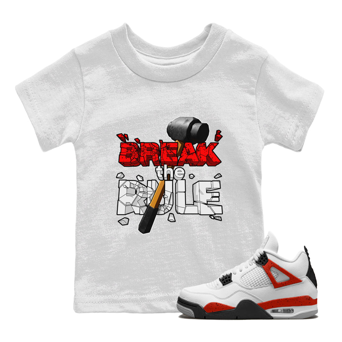 Break The Rule snkmatch Tee Kids - Air Jordan 4 Red Cement