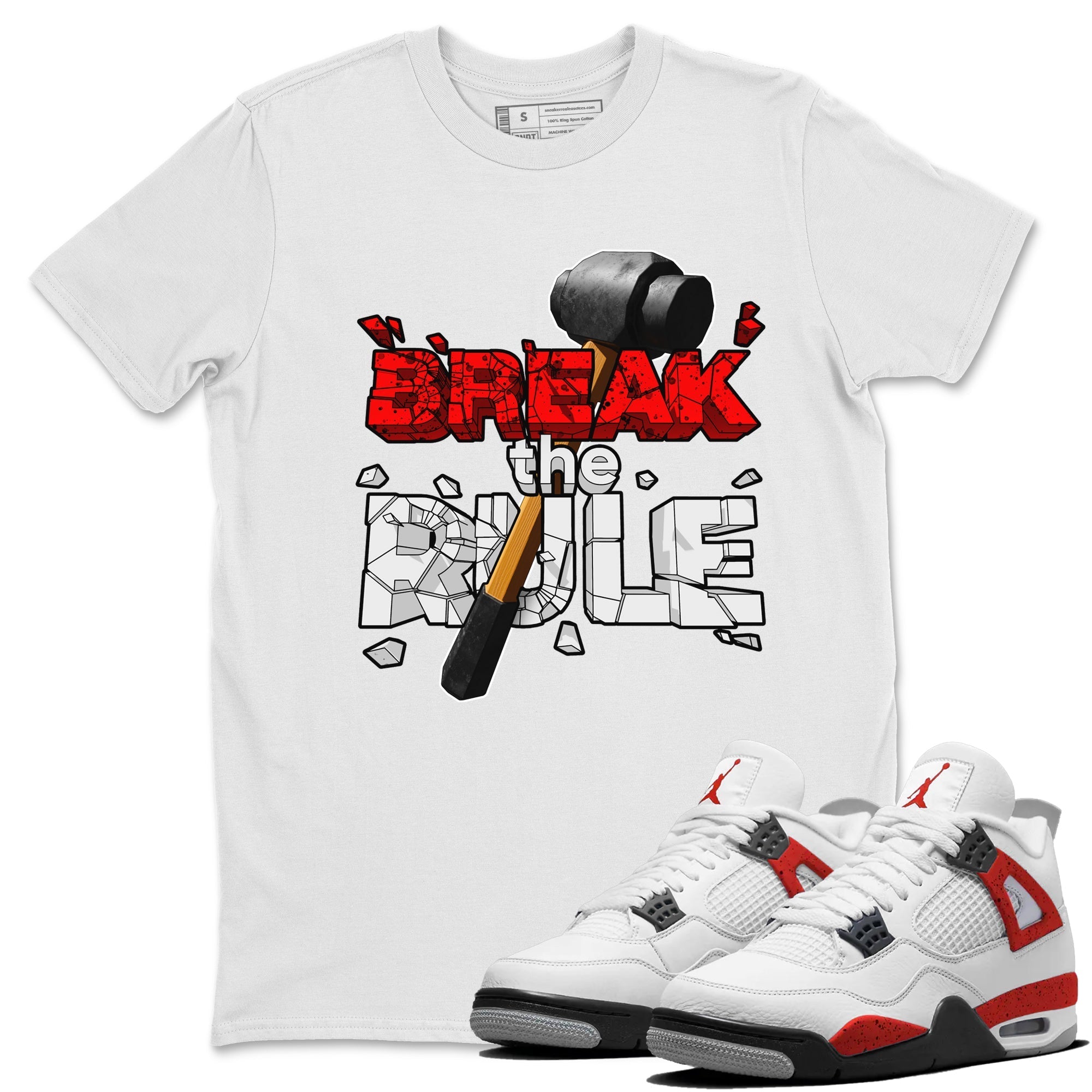 Break The Rule snkmatch Tee - Air Jordan 4 Red Cement