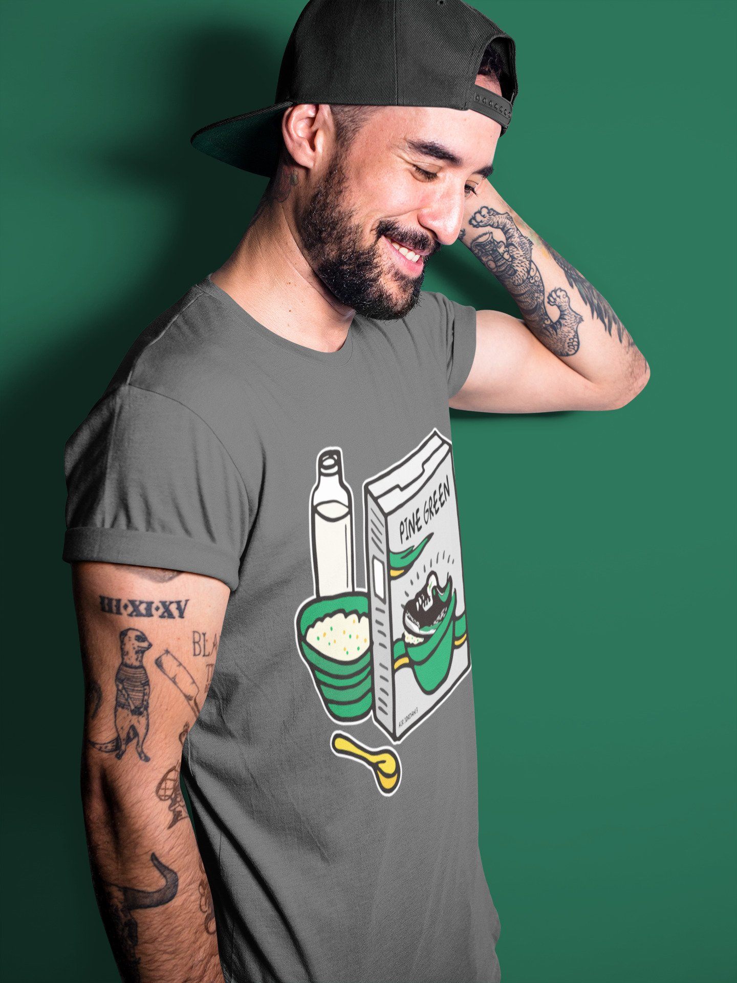 Breakfast Cereal Unisex Tops - Air Jordan 3 Pine Green