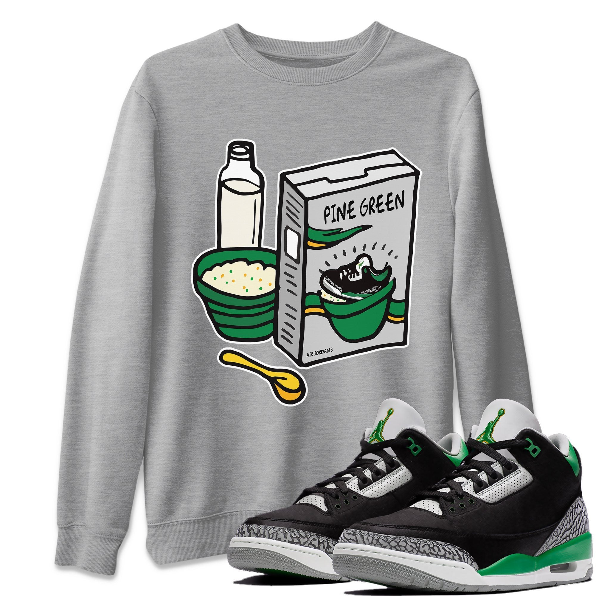 Breakfast Cereal Unisex Tops - Air Jordan 3 Pine Green