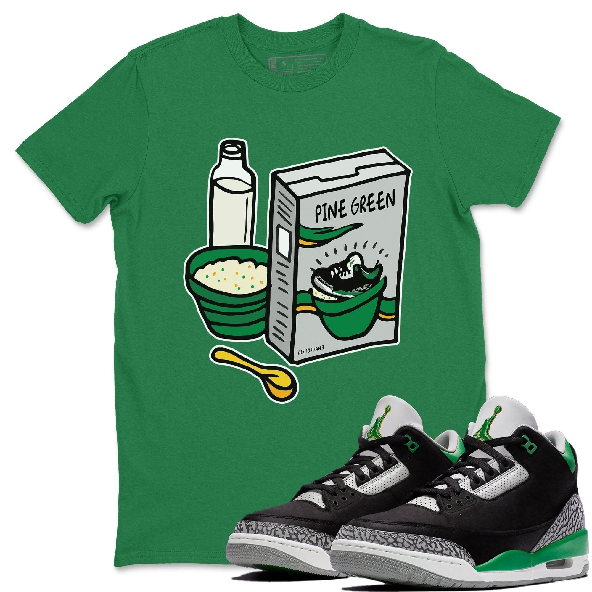 Breakfast Cereal Unisex Tops - Air Jordan 3 Pine Green