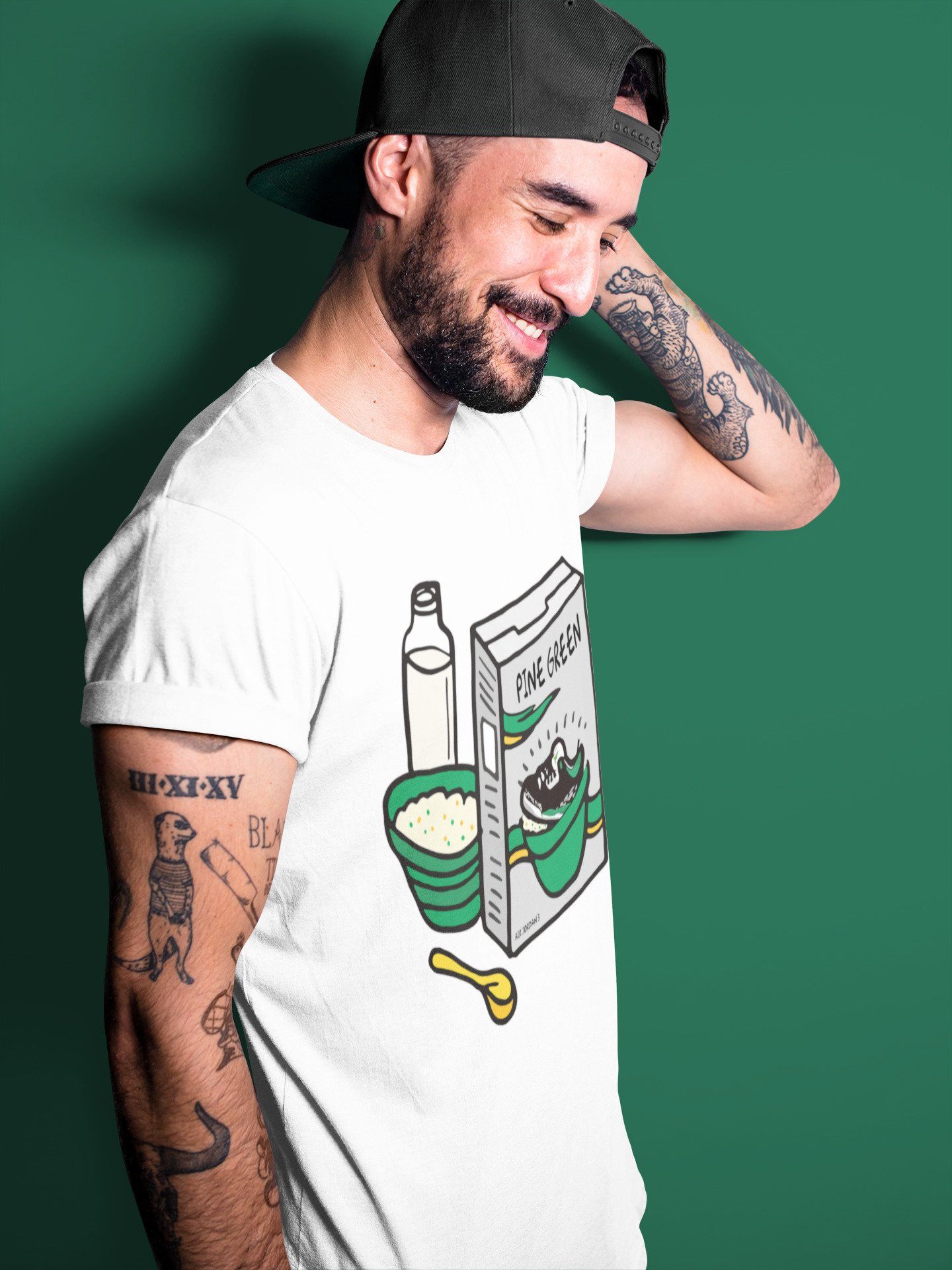 Breakfast Cereal Unisex Tops - Air Jordan 3 Pine Green