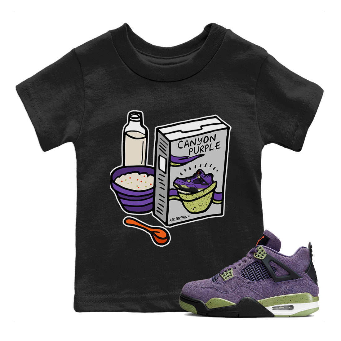 Breakfast Cereal Kids Tops - Air Jordan 4 Canyon Purple