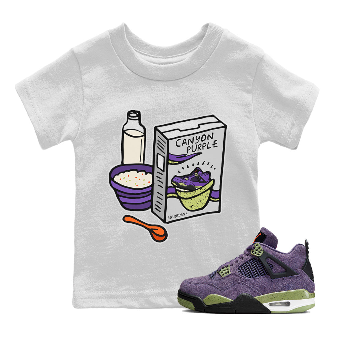 Breakfast Cereal Kids Tops - Air Jordan 4 Canyon Purple