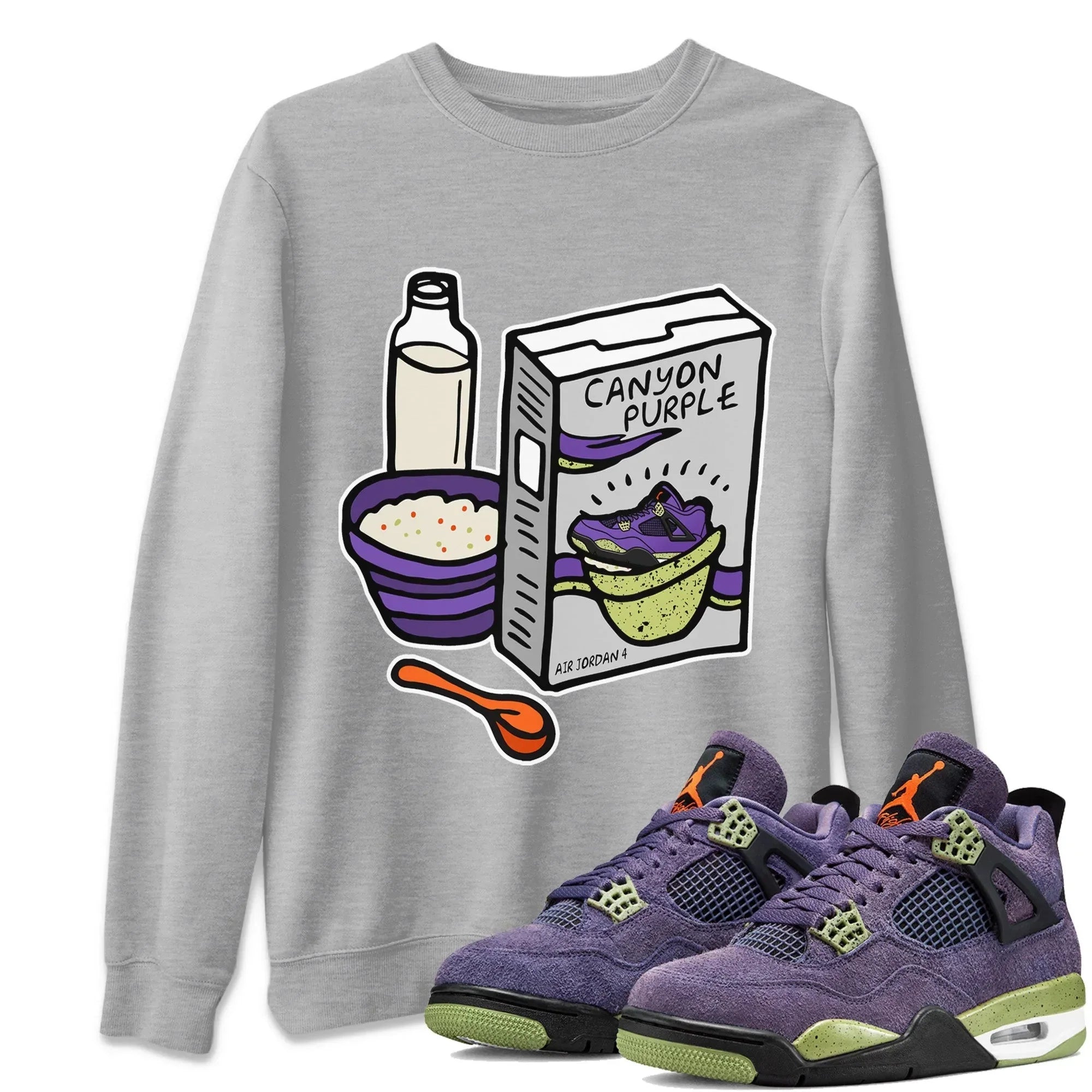 Breakfast Cereal Unisex Tops - Air Jordan 4 Canyon Purple