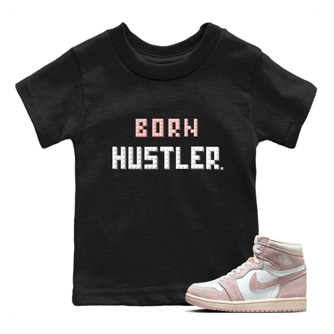 Brick Born Hustler Kids Tops - Air Jordan 1 Washed Pink