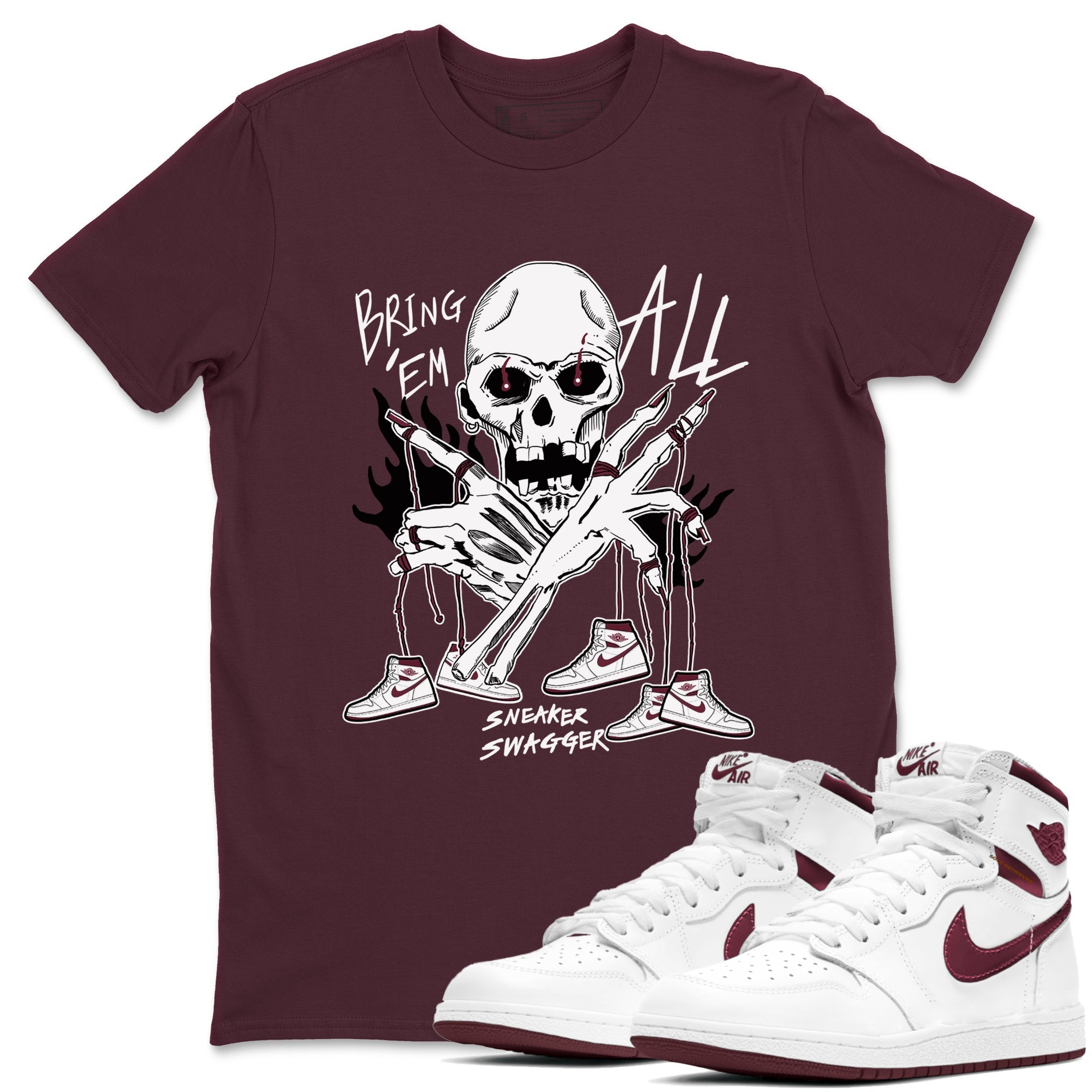 Bring 'Em All snkmatch Tees - Air Jordan 1 Metallic Burgundy