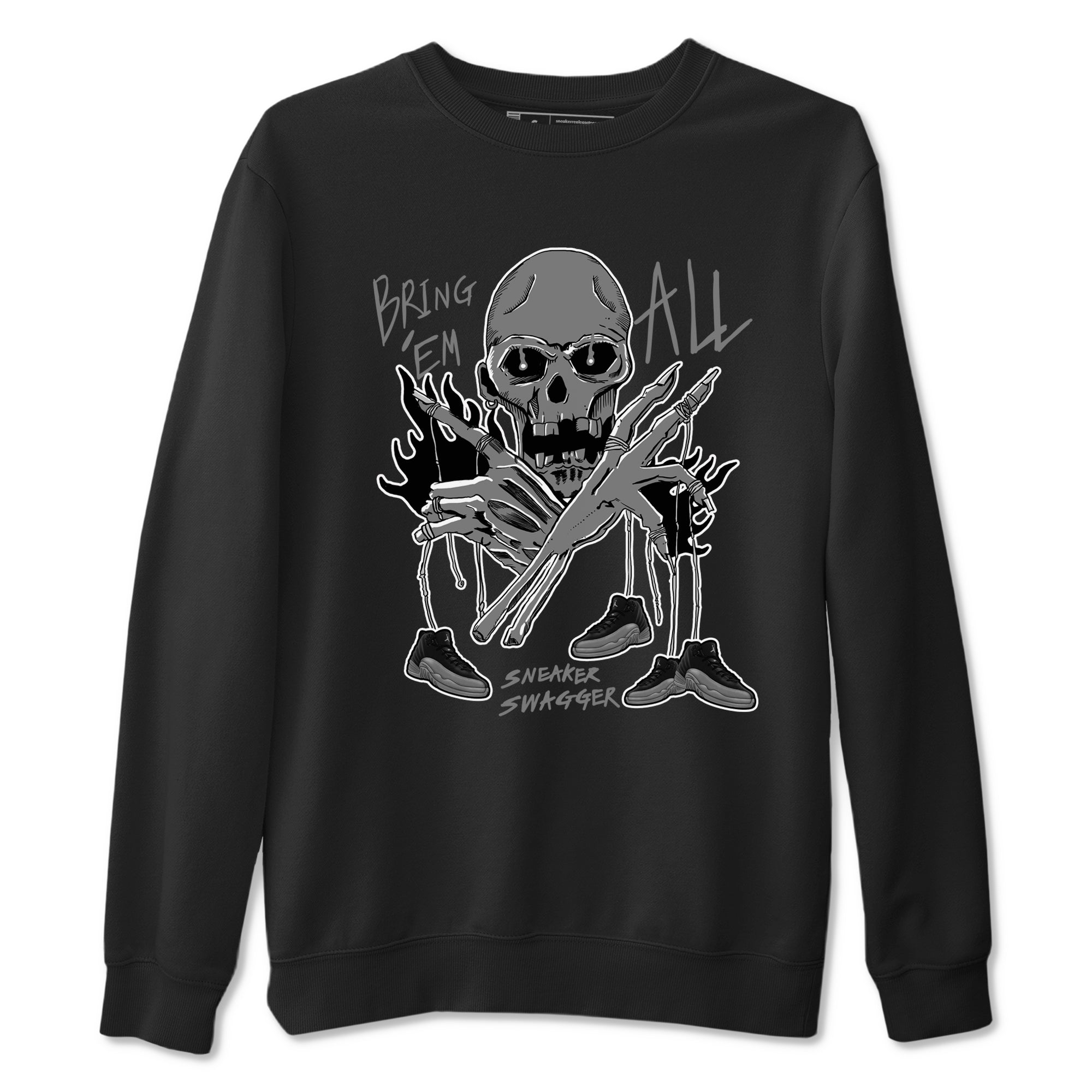Bring 'Em All snkmatch Tees - Air Jordan 12 Black Wolf Grey