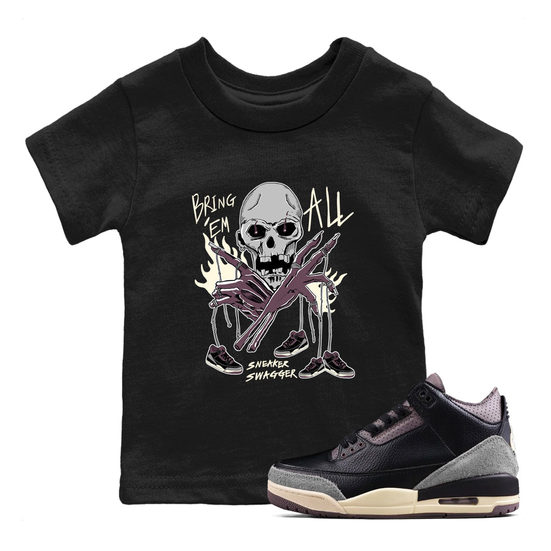 Bring 'Em All snkmatch Tees Kids - Air Jordan 3 A Ma Maniere x Black