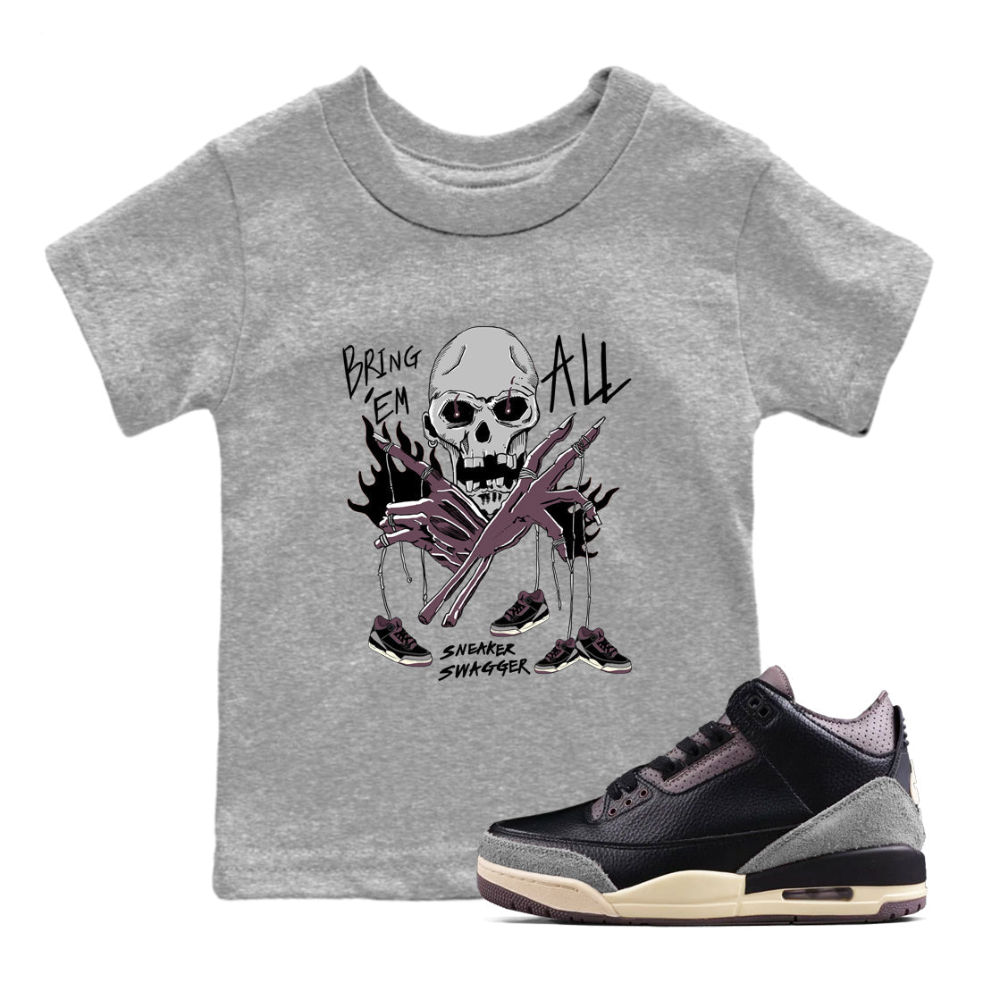 Bring 'Em All snkmatch Tees Kids - Air Jordan 3 A Ma Maniere x Black