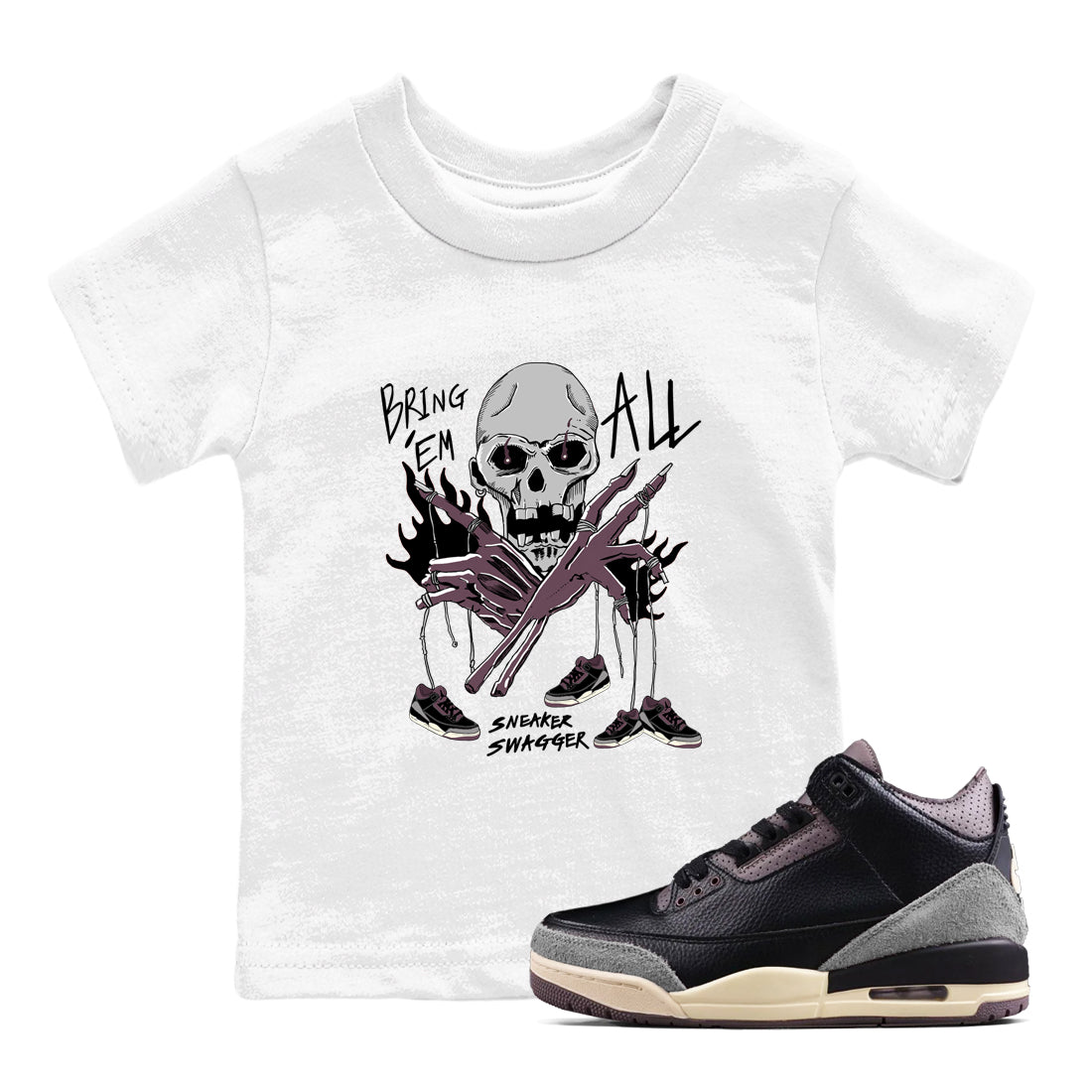 Bring 'Em All snkmatch Tees Kids - Air Jordan 3 A Ma Maniere x Black