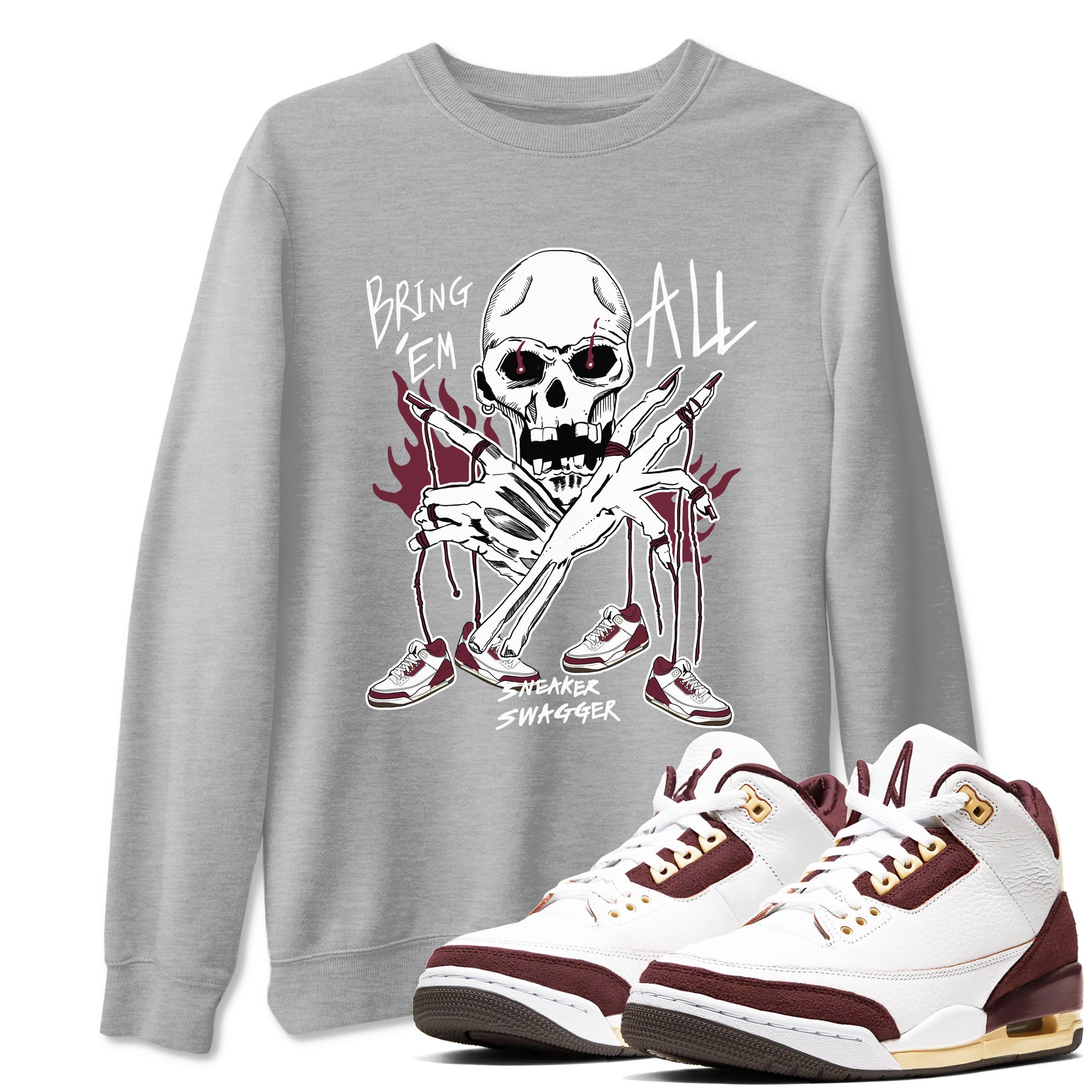 Bring 'Em All snkmatch Tees - Air Jordan 3 A Ma Maniere x Burgundy Crush