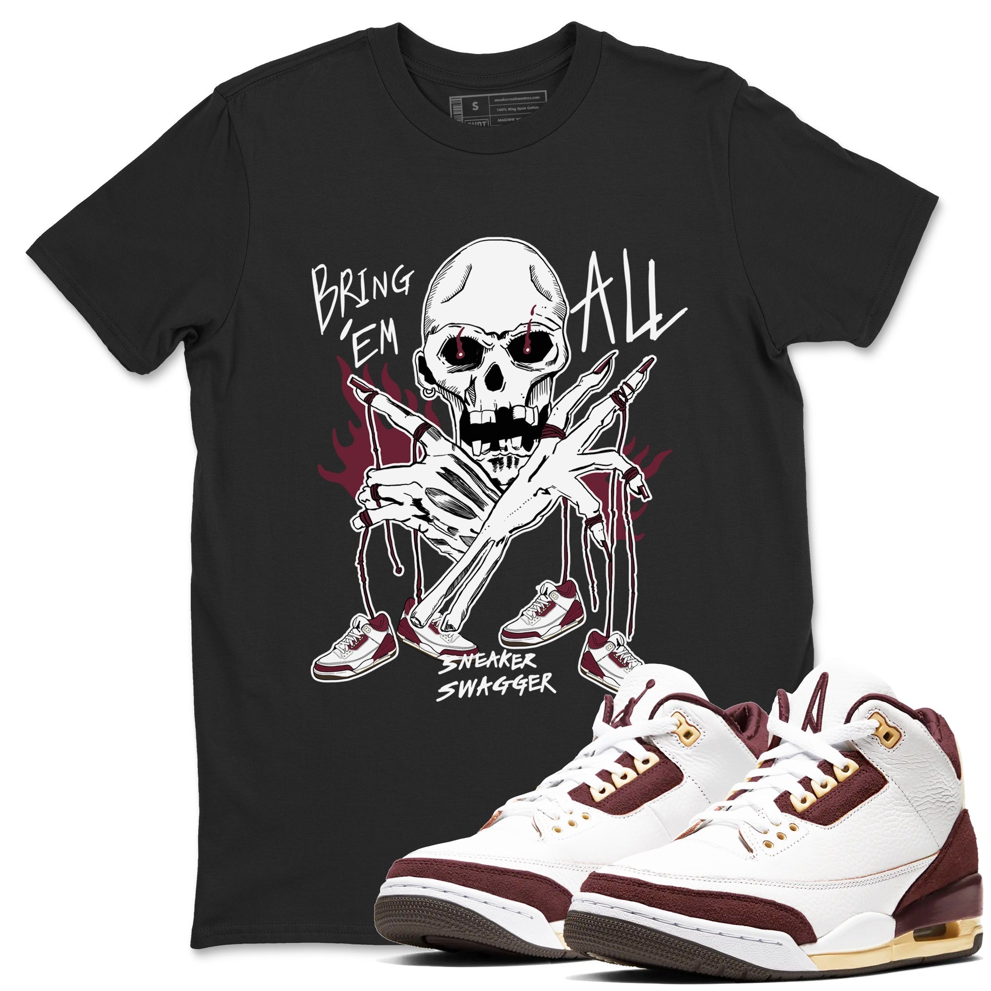 Bring 'Em All snkmatch Tees - Air Jordan 3 A Ma Maniere x Burgundy Crush