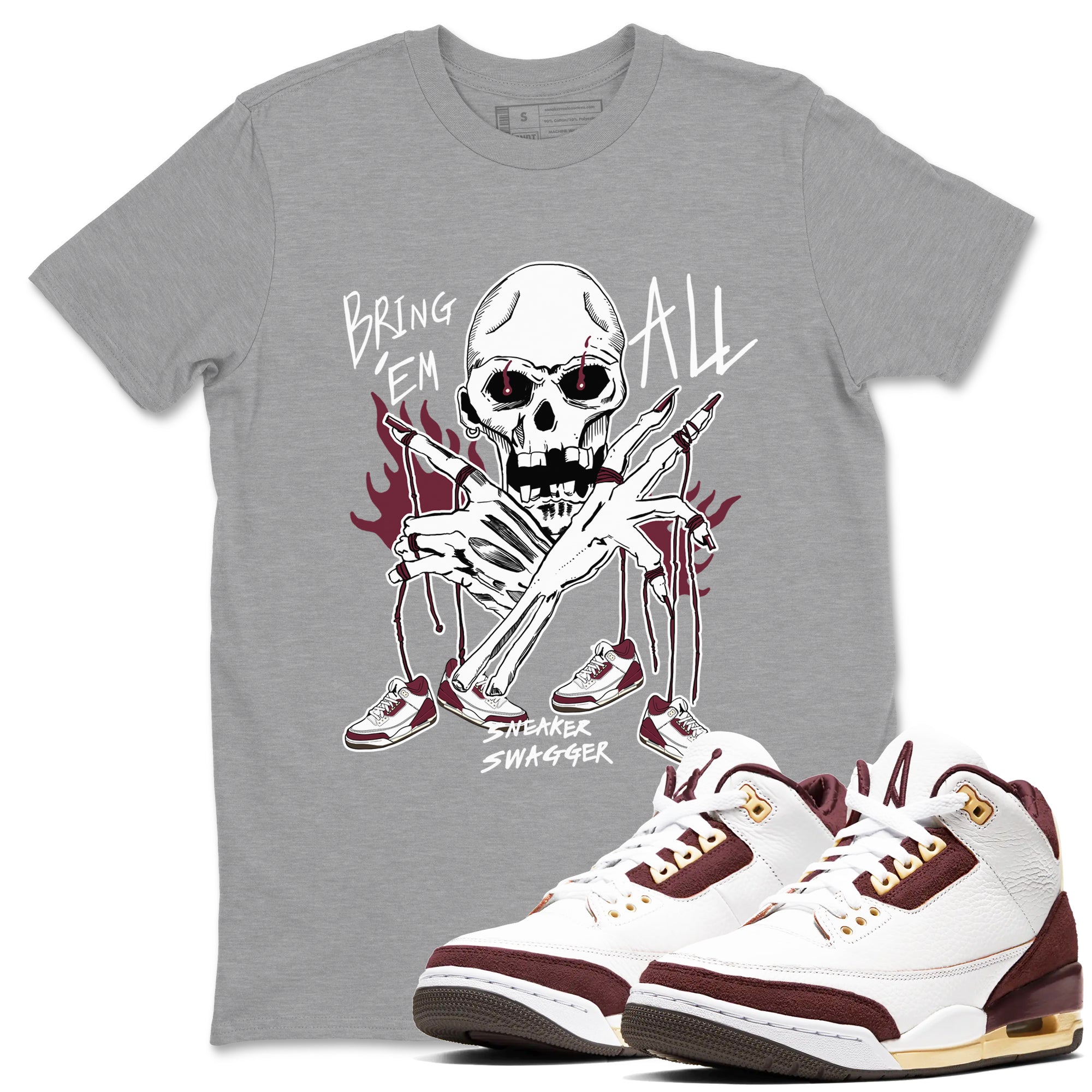 Bring 'Em All snkmatch Tees - Air Jordan 3 A Ma Maniere x Burgundy Crush