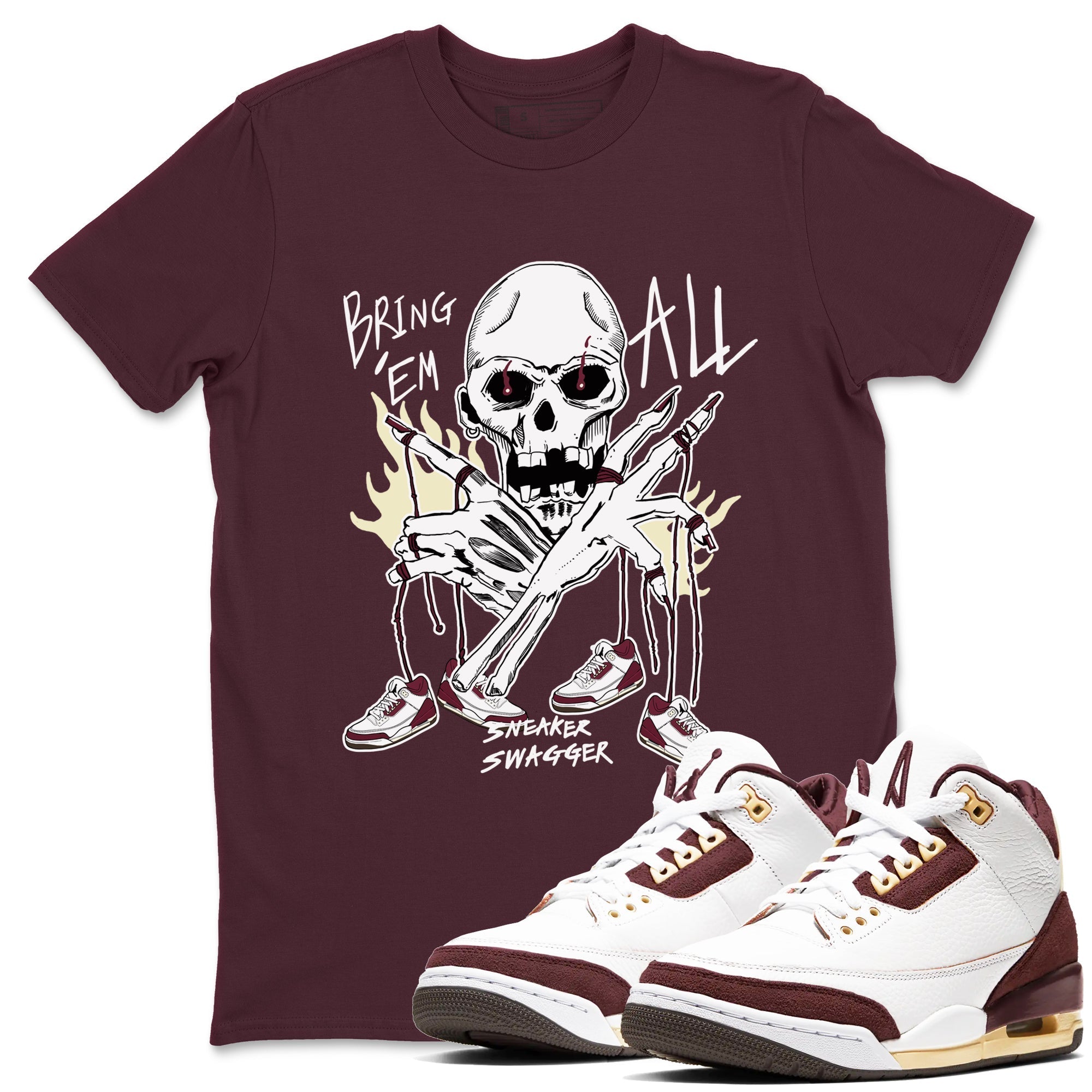 Bring 'Em All snkmatch Tees - Air Jordan 3 A Ma Maniere x Burgundy Crush
