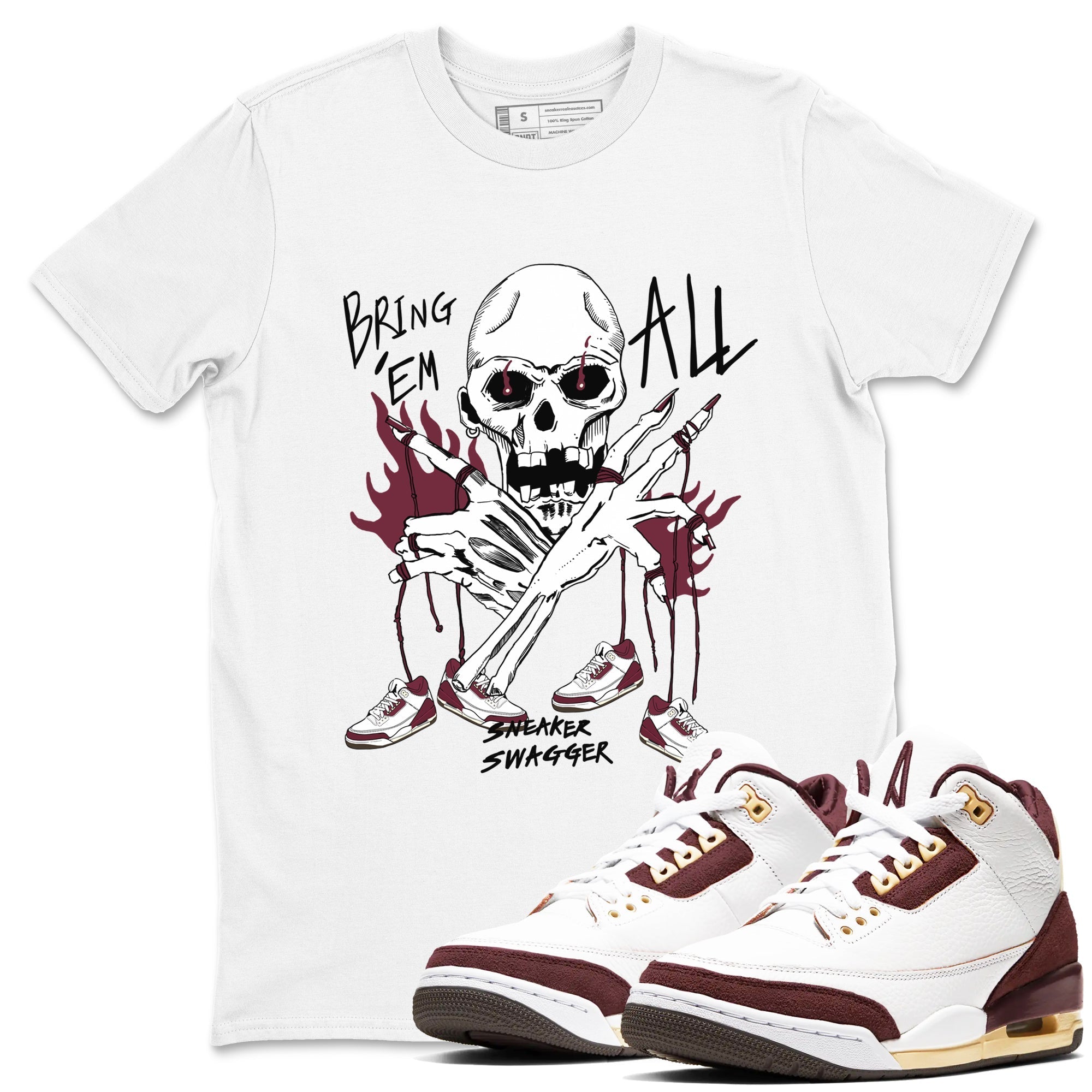 Bring 'Em All snkmatch Tees - Air Jordan 3 A Ma Maniere x Burgundy Crush